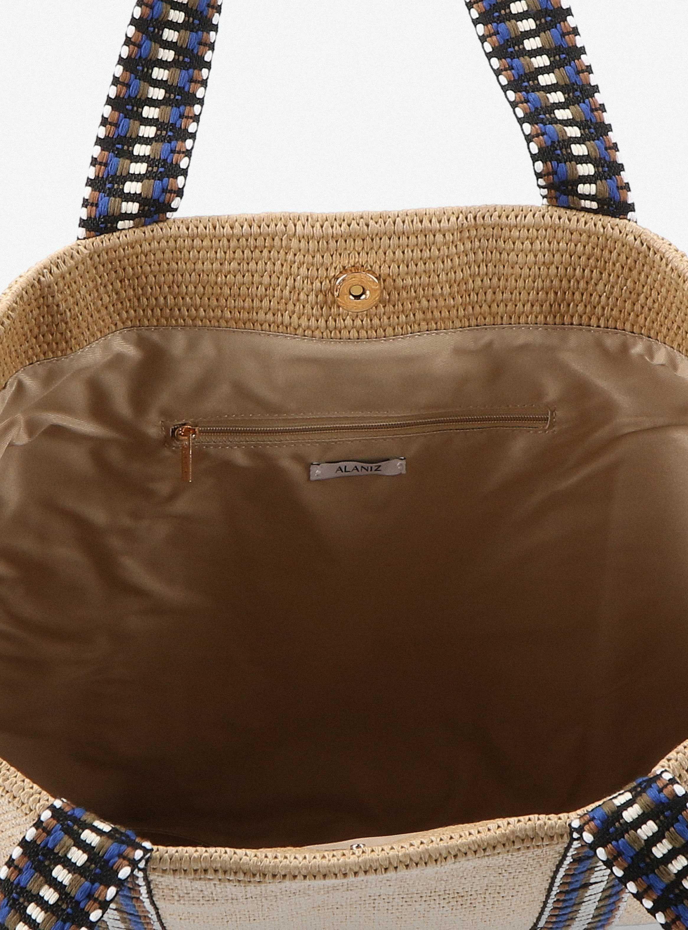 Cartera Totebag Efecto Raffia Tejida-5