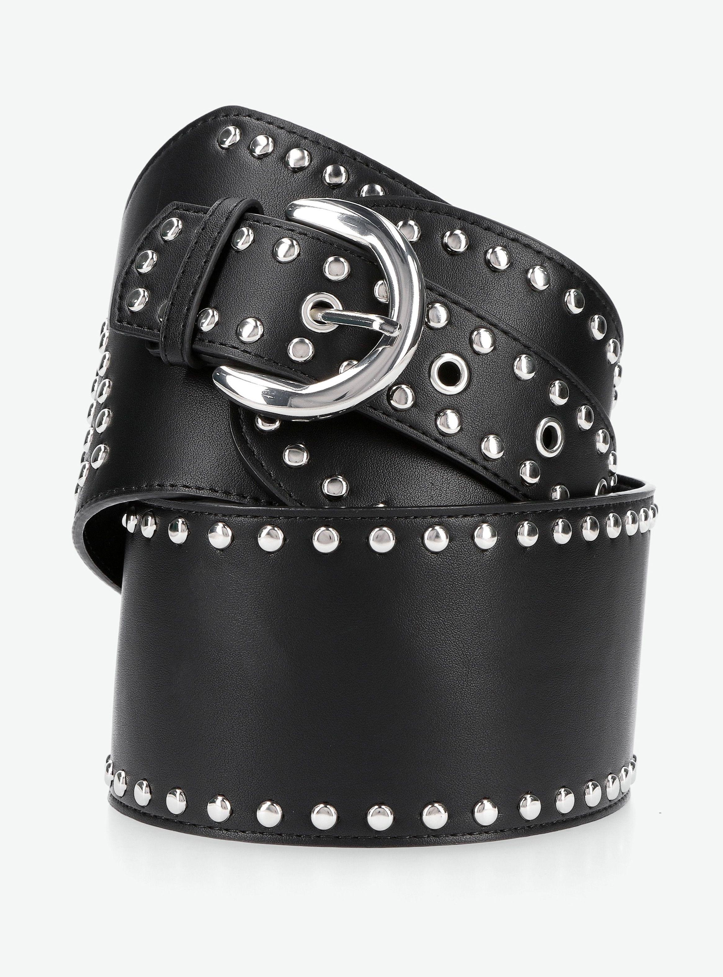 Cinturón Ancho Tachas Poliuretano-0