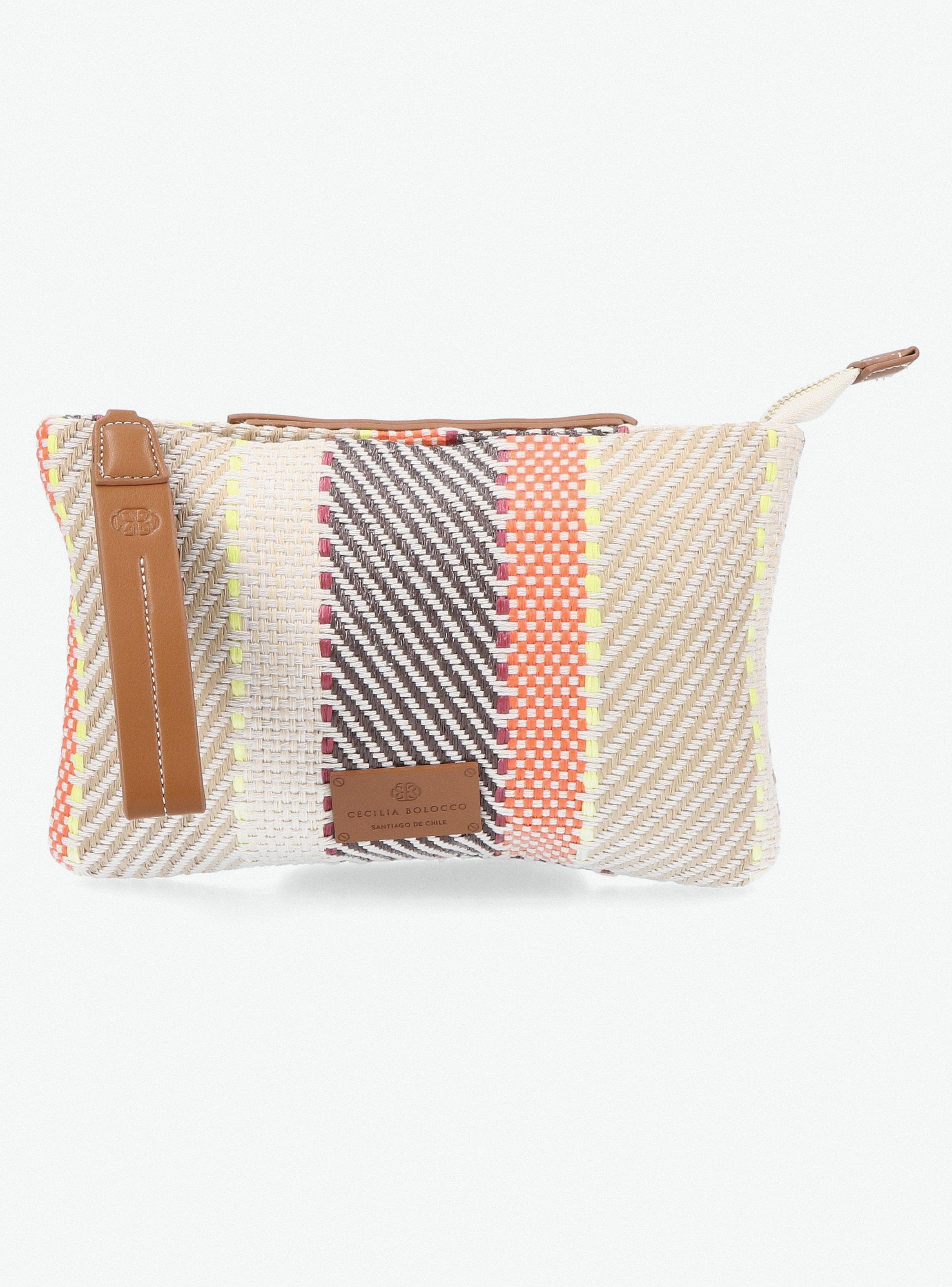 Cartera de Mano Sobre Cartera Efecto Raffia Colores-2