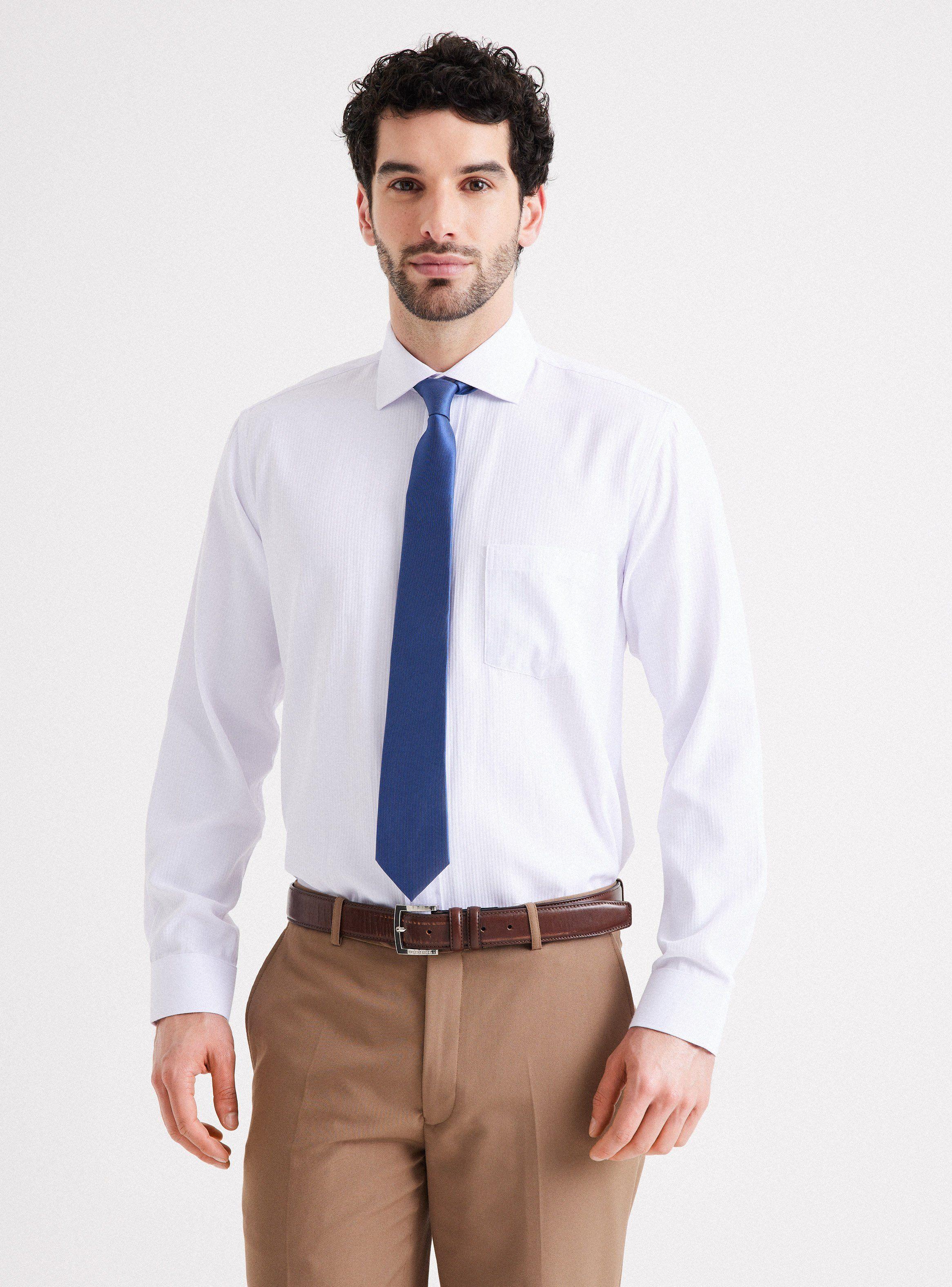 Camisa Vestir Textura Color Semi Slim-0