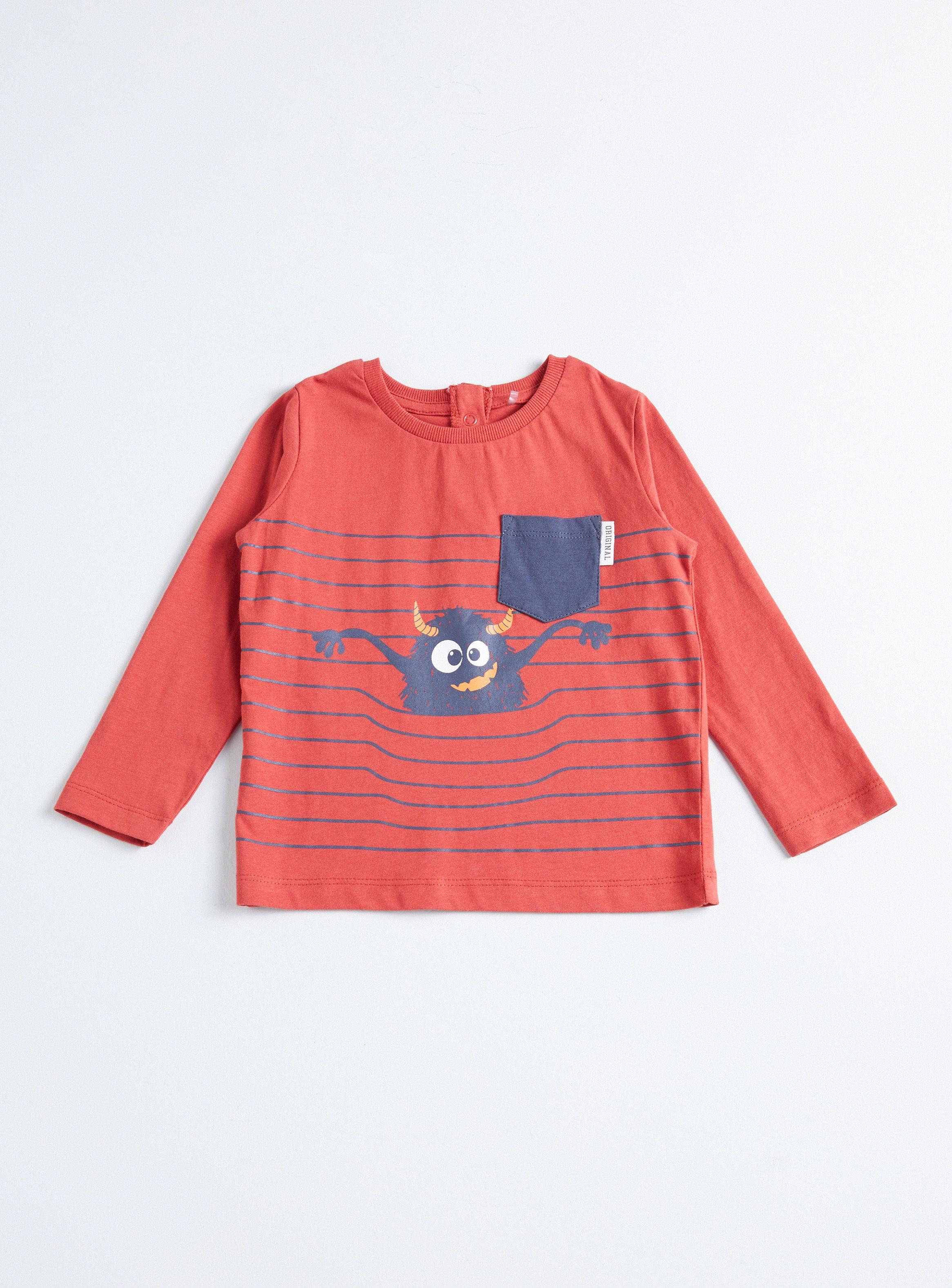 Polera Estampado Frontal Con Bolsillo-0
