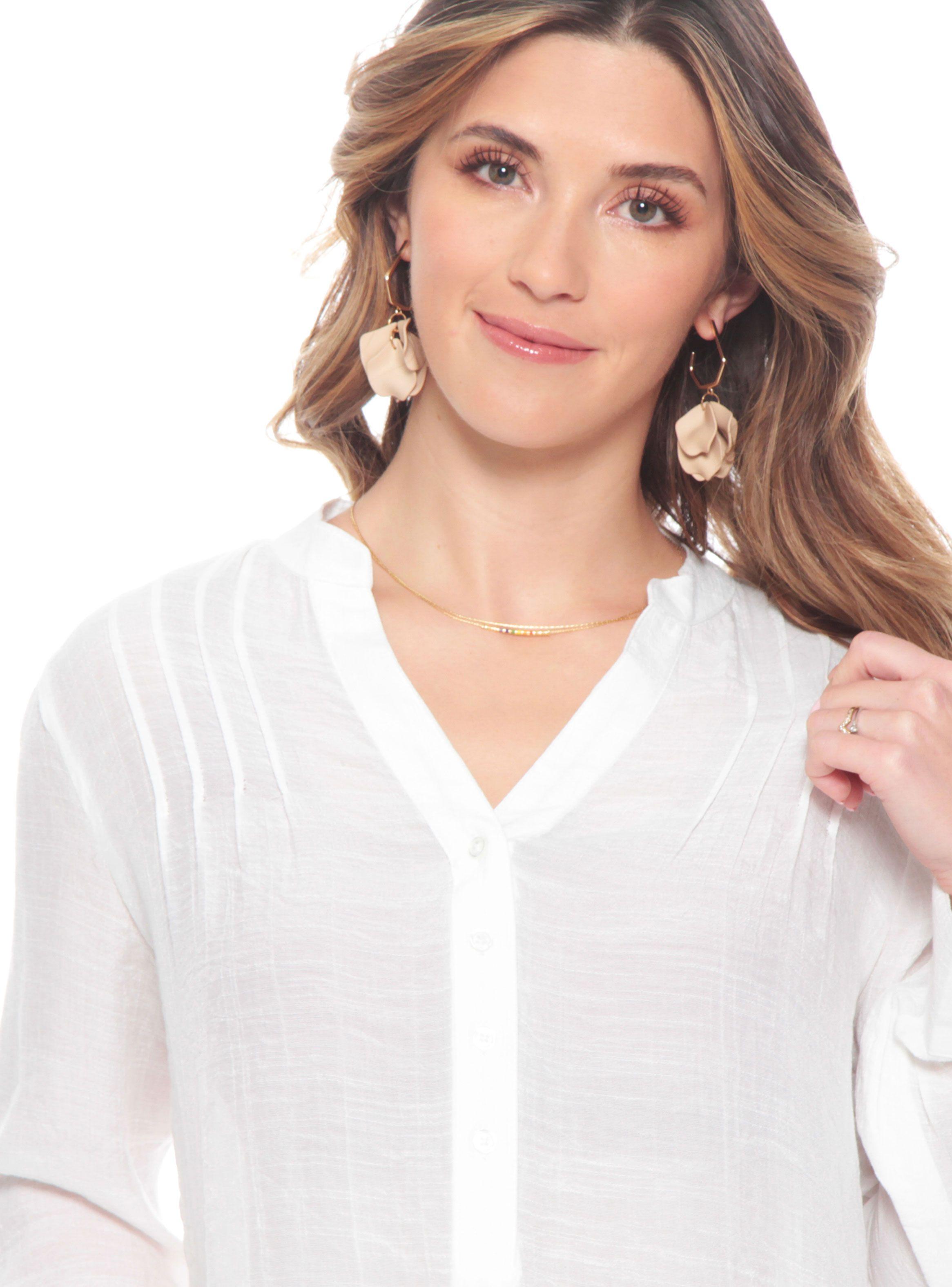 Blusa Manga Larga Sólida-3