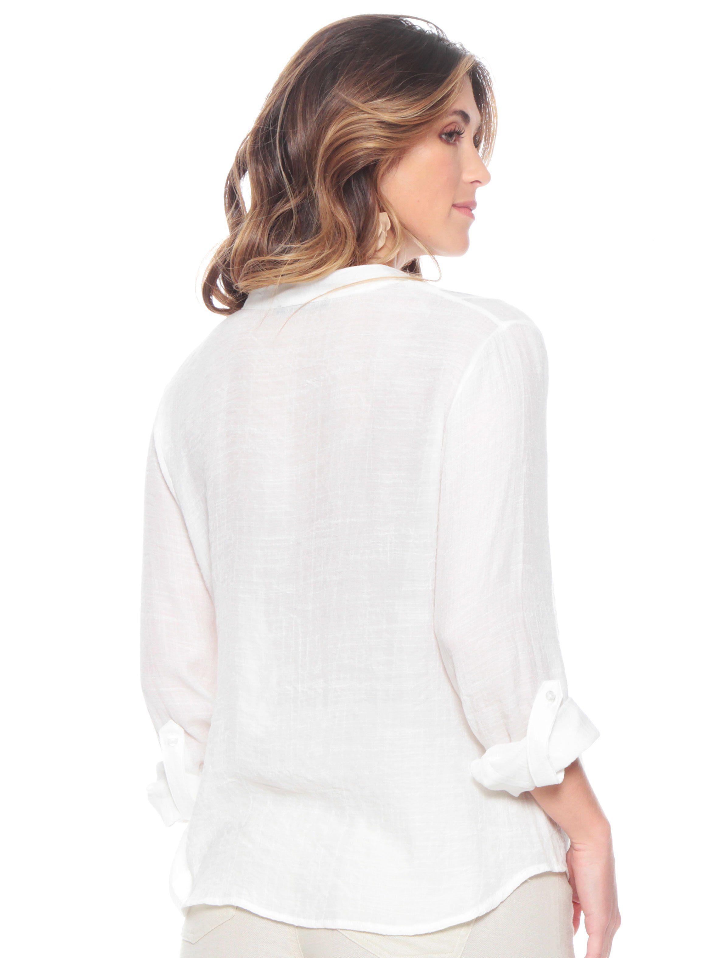 Blusa Manga Larga Sólida-1