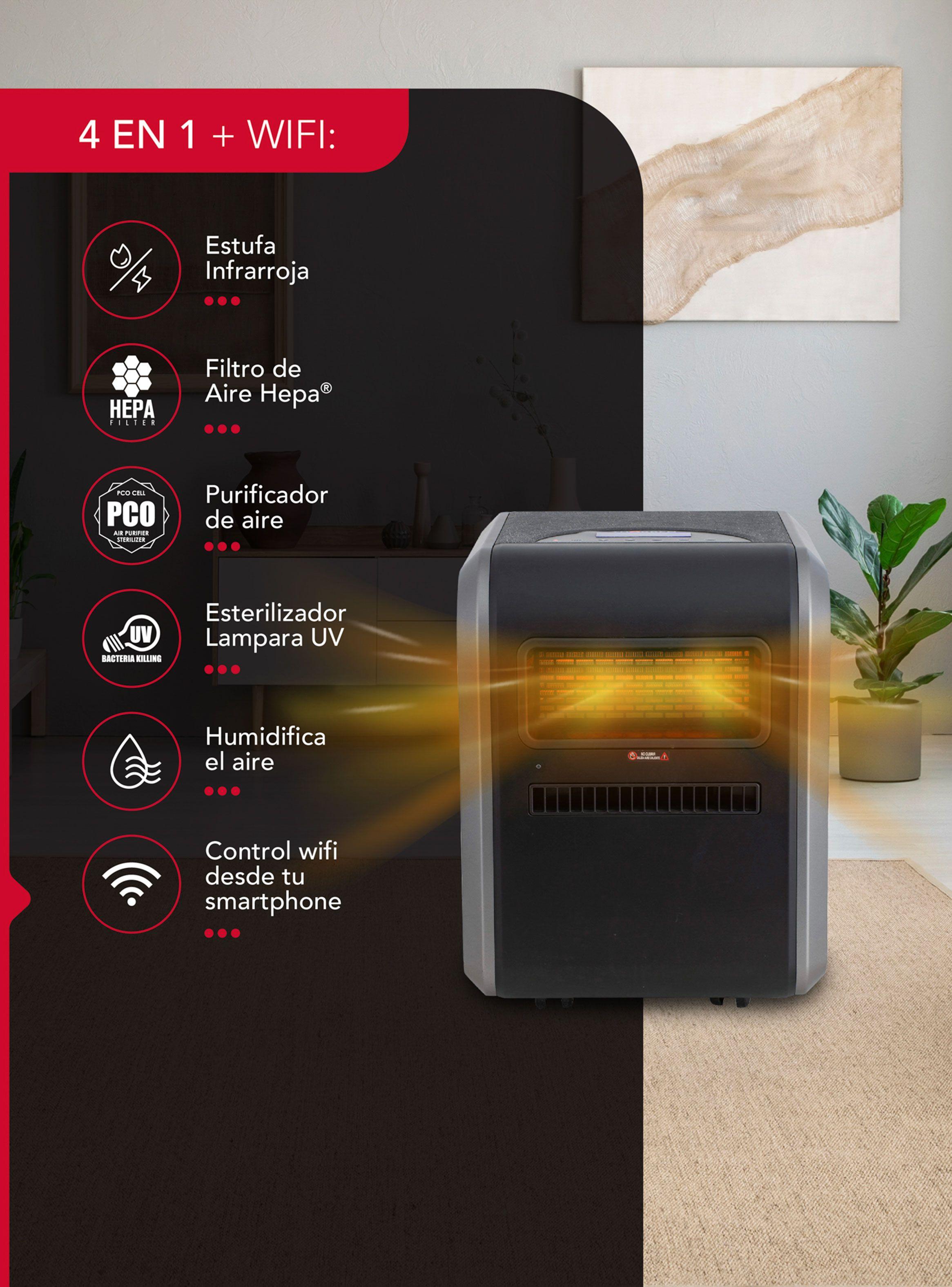 Estufa Infrarroja 4 en 1 1500W Thor 1500H Wifi-1