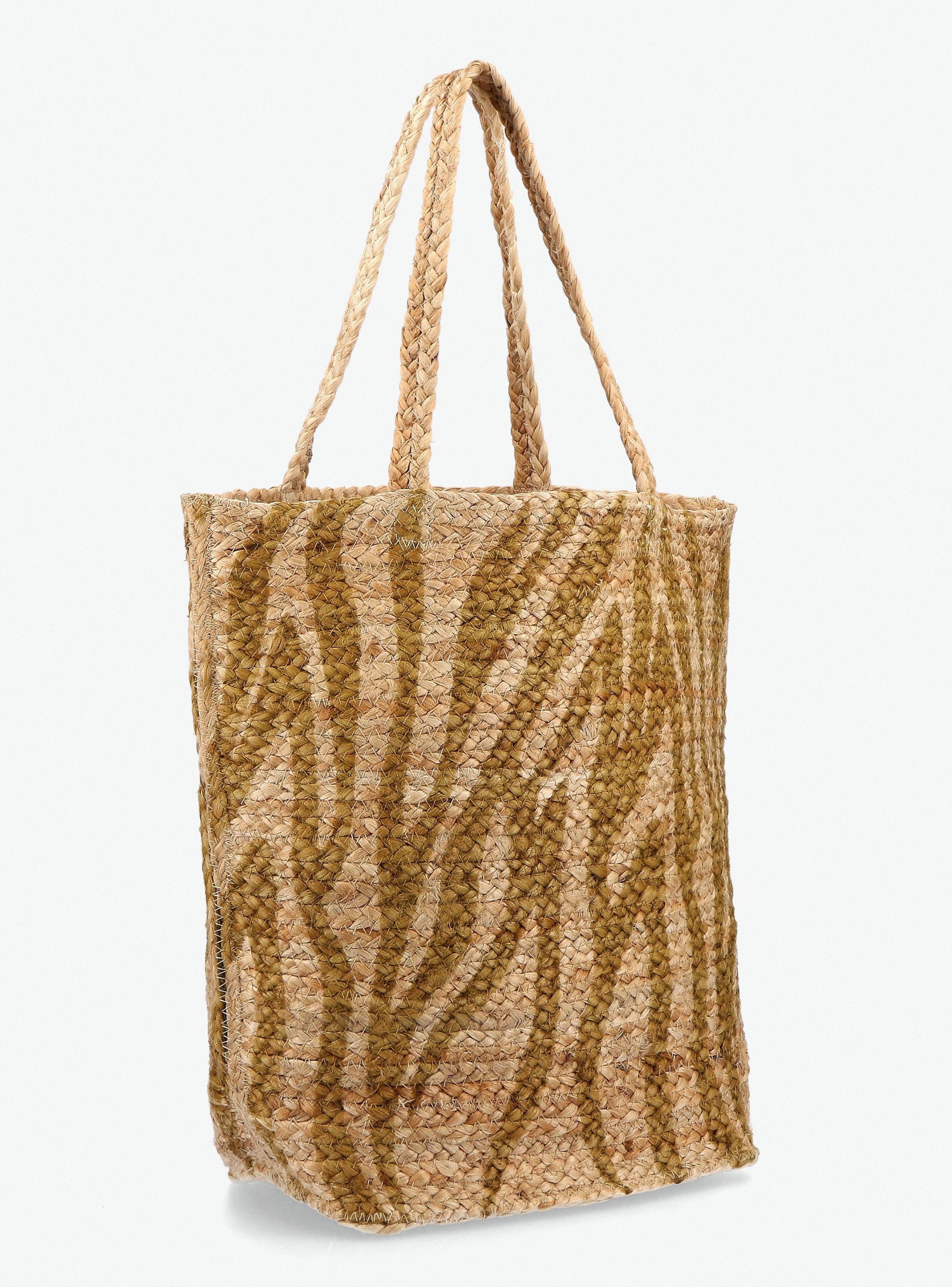 Cartera Totebag de Raffia Estampado-3