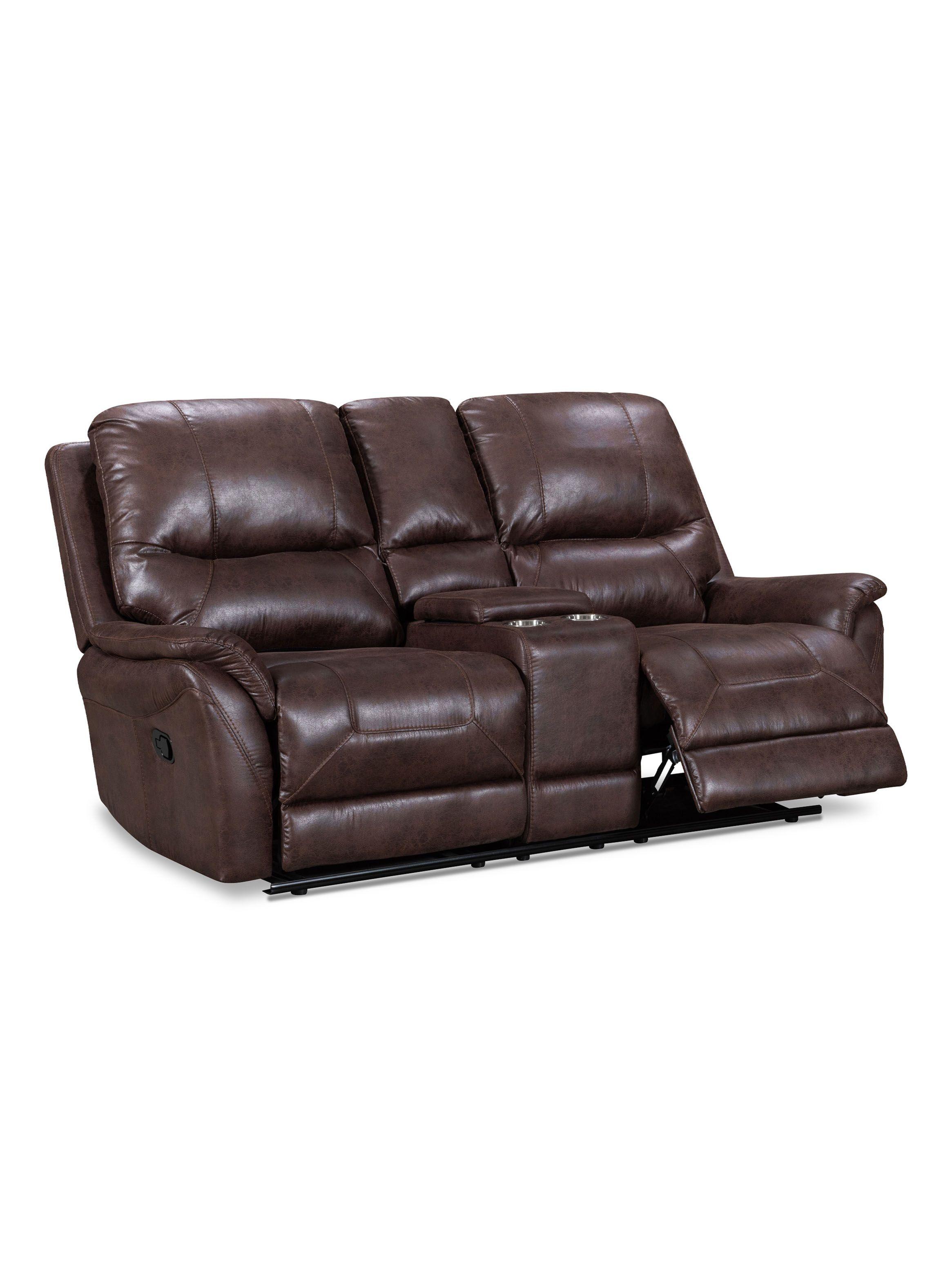 Sofá Reclinable Toledo 2 con Consola Walnut-2