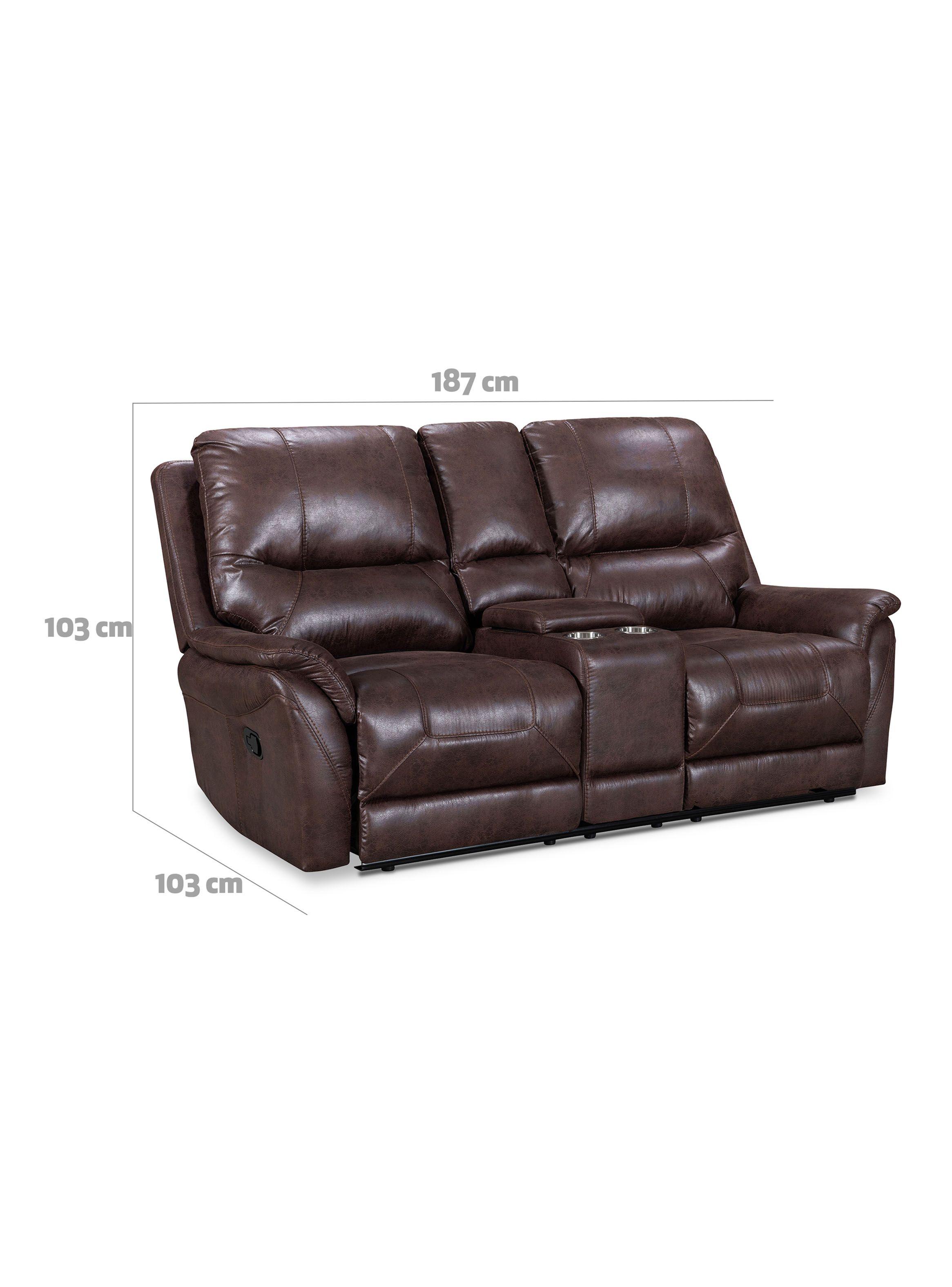 Sofá Reclinable Toledo 2 con Consola Walnut-1