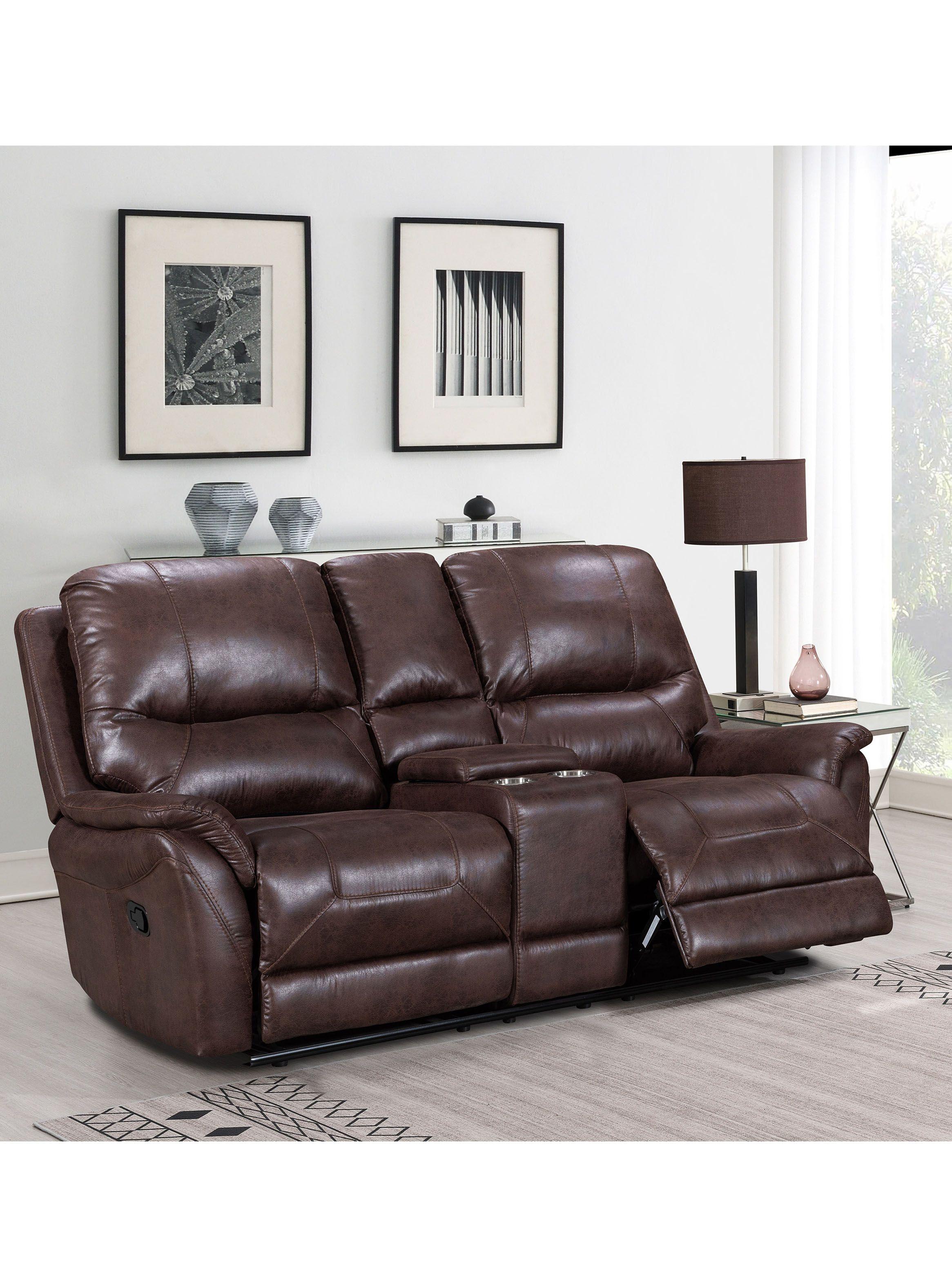 Sofá Reclinable Toledo 2 con Consola Walnut-4