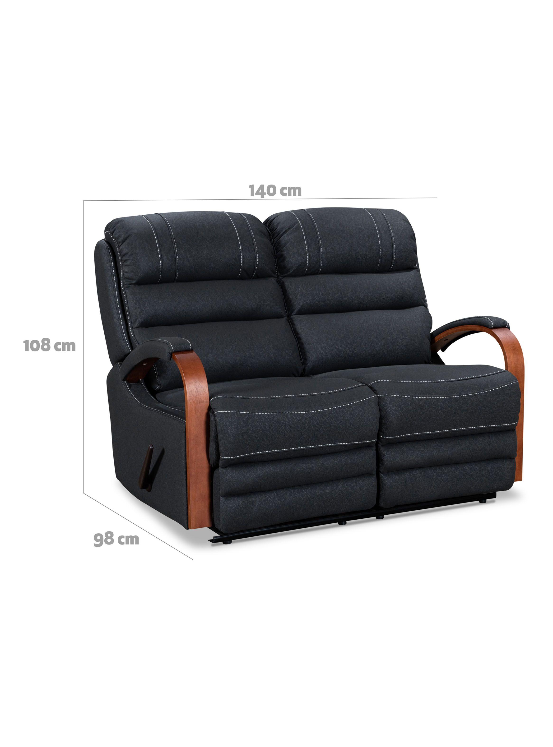 Sofá Reclinable Segovia 2 Cuerpos Carbón-1