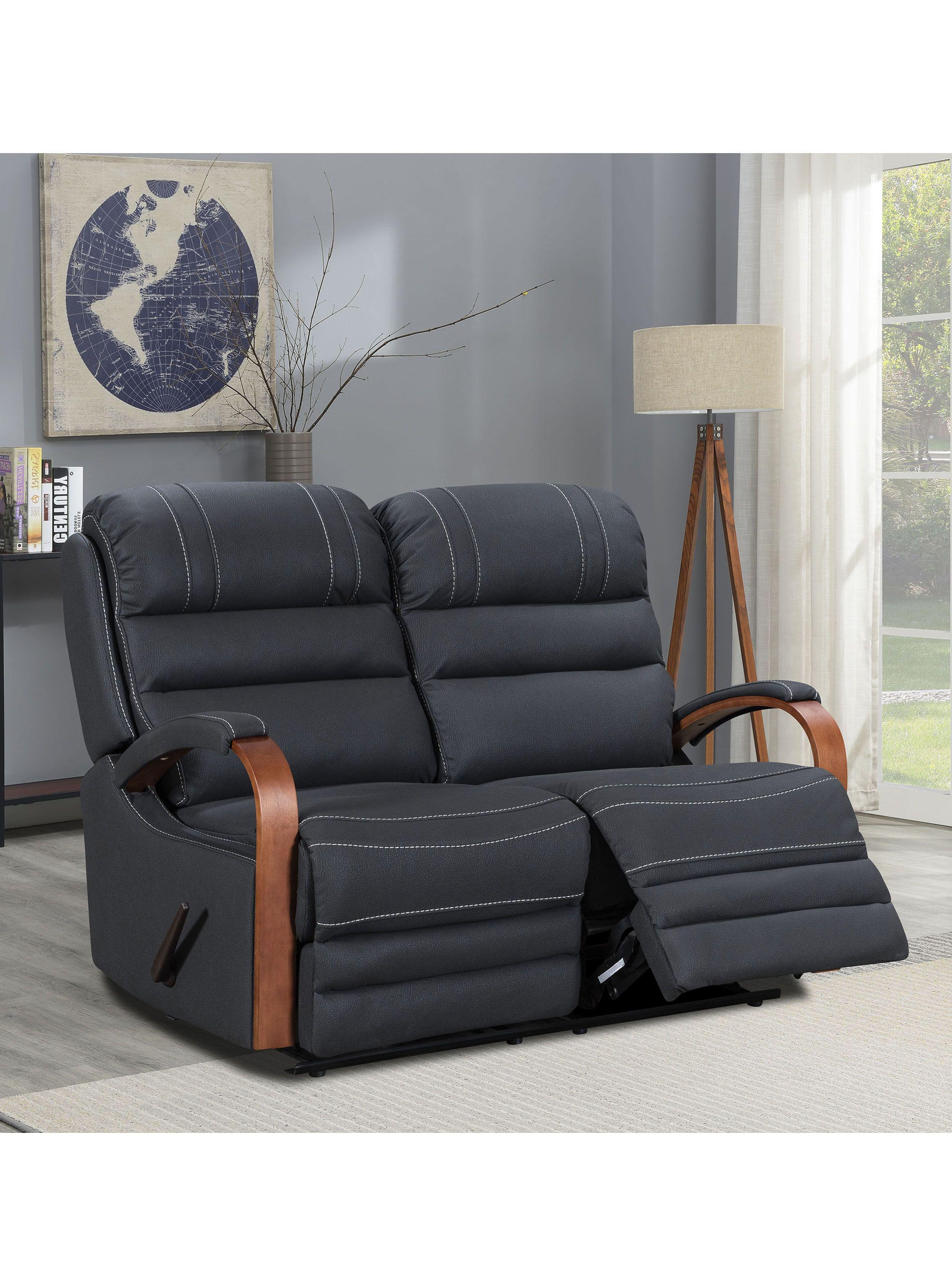 Sofá Reclinable Segovia 2 Cuerpos Carbón-4