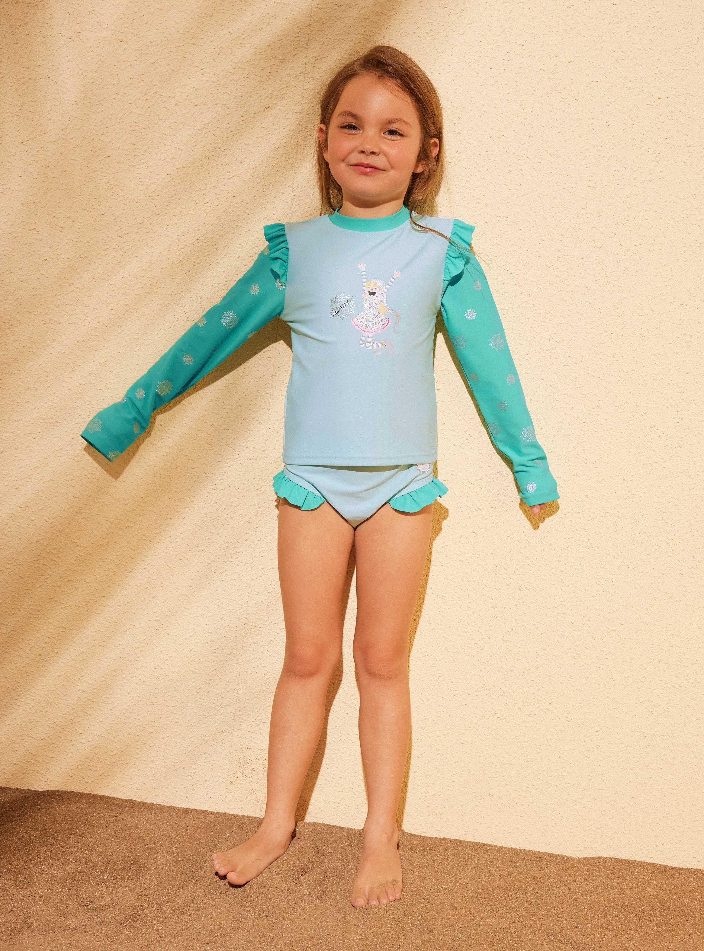 Traje de Baño de Dos Piezas Manga Larga-0