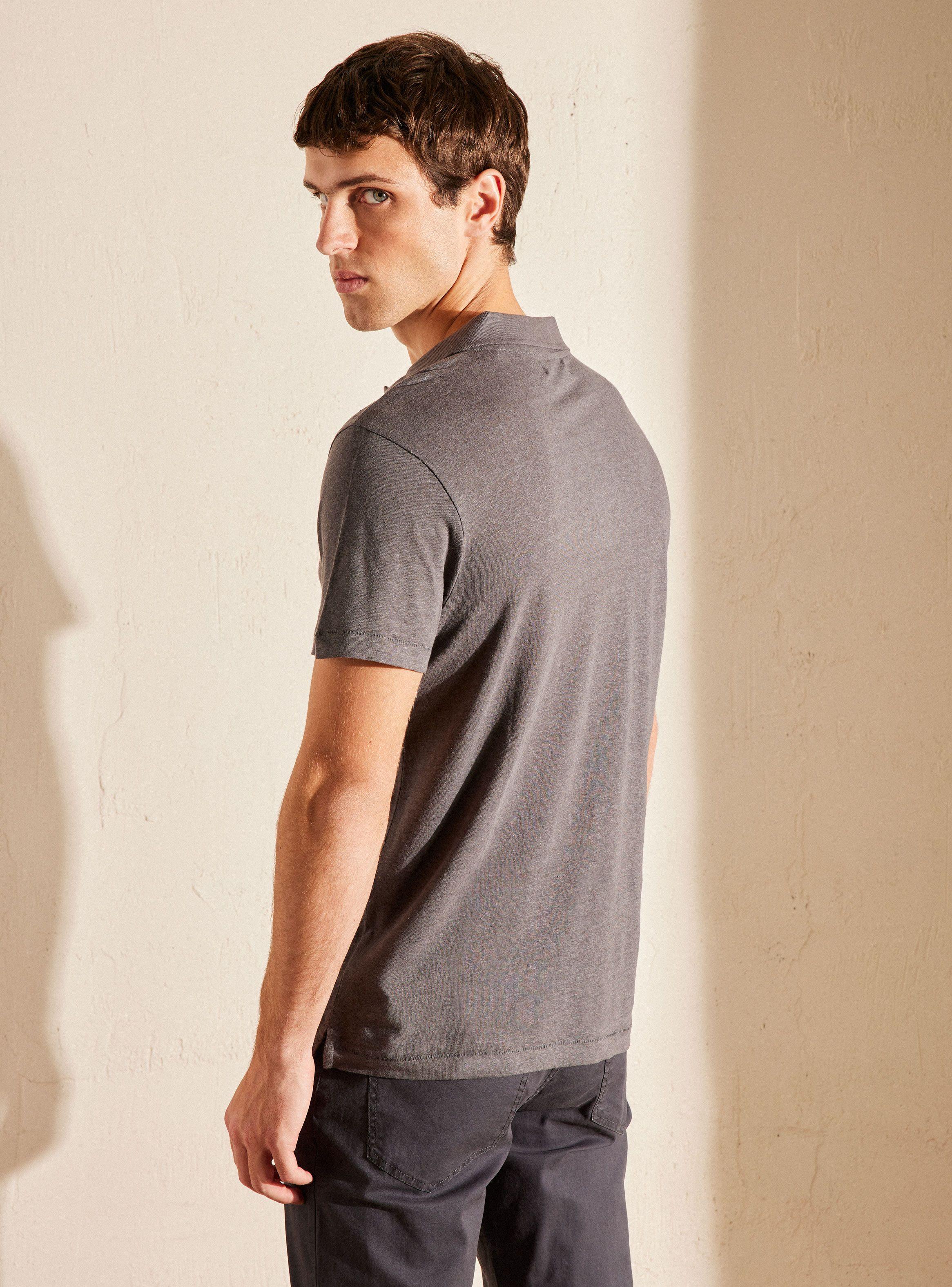 Polera Lino Cuello Polo Slim-1