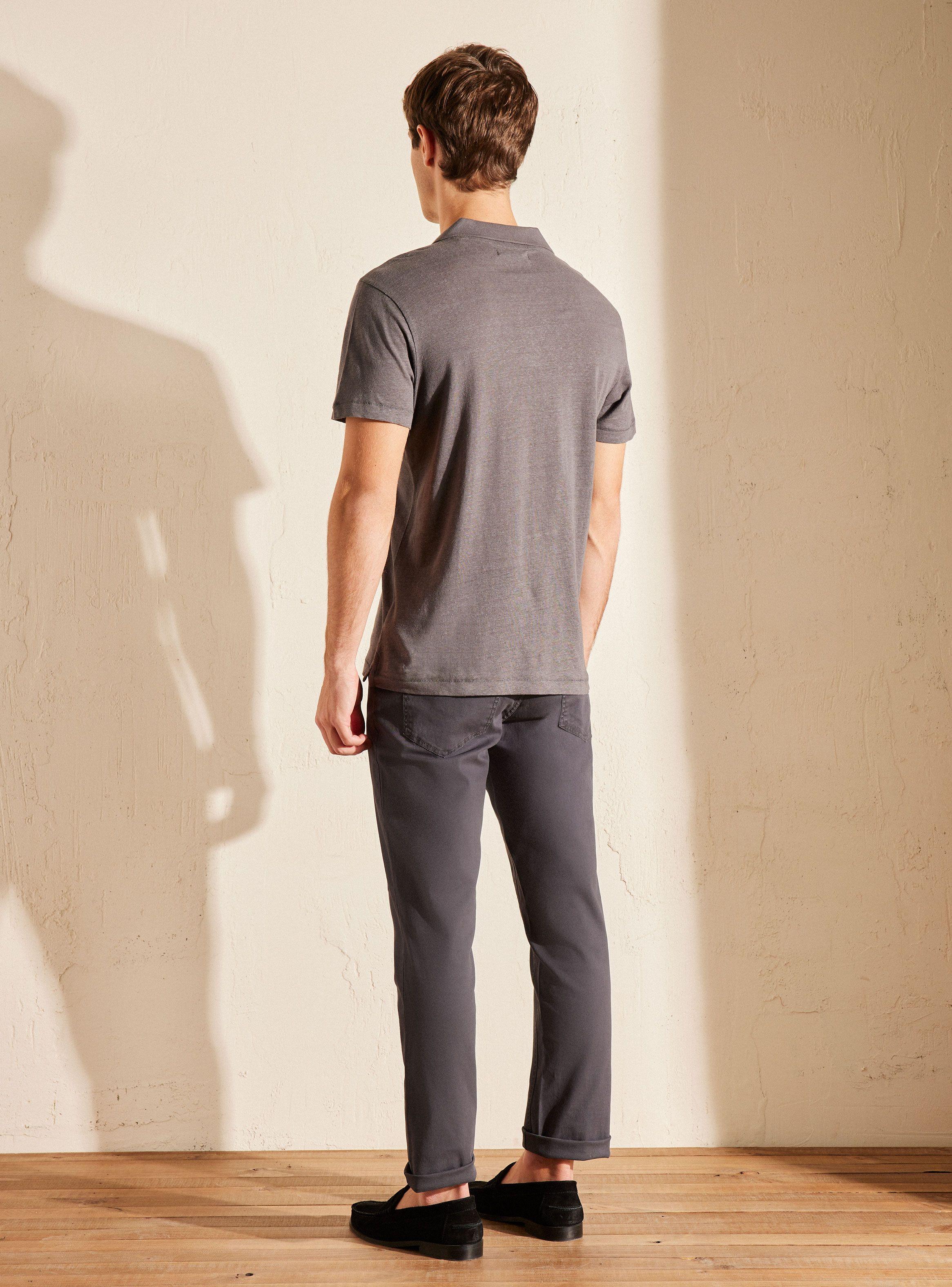 Polera Lino Cuello Polo Slim-5