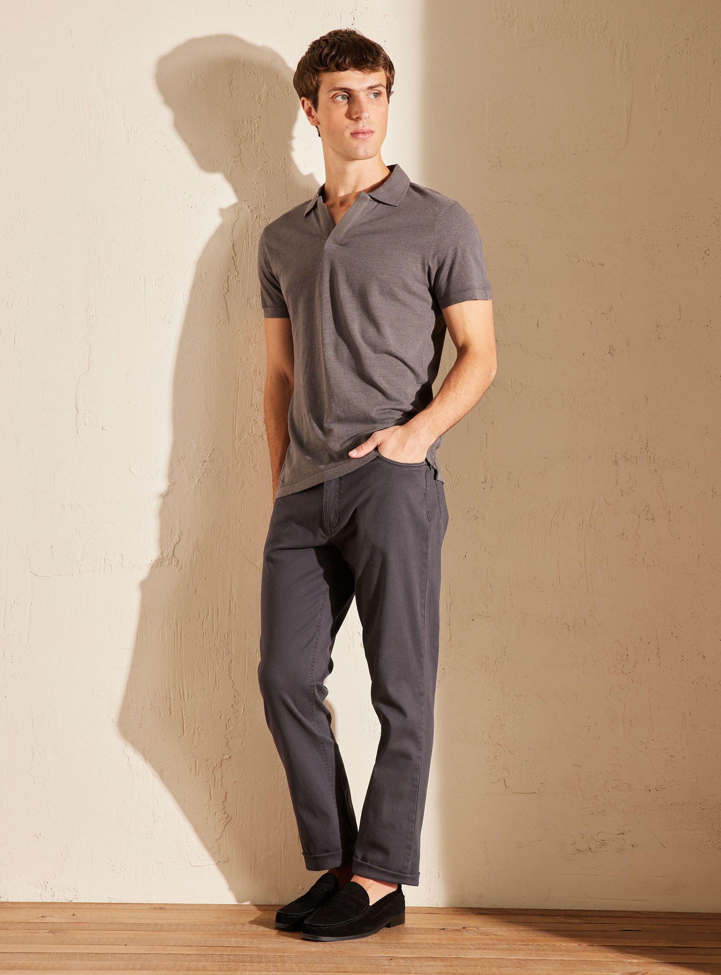 Polera Lino Cuello Polo Slim-4