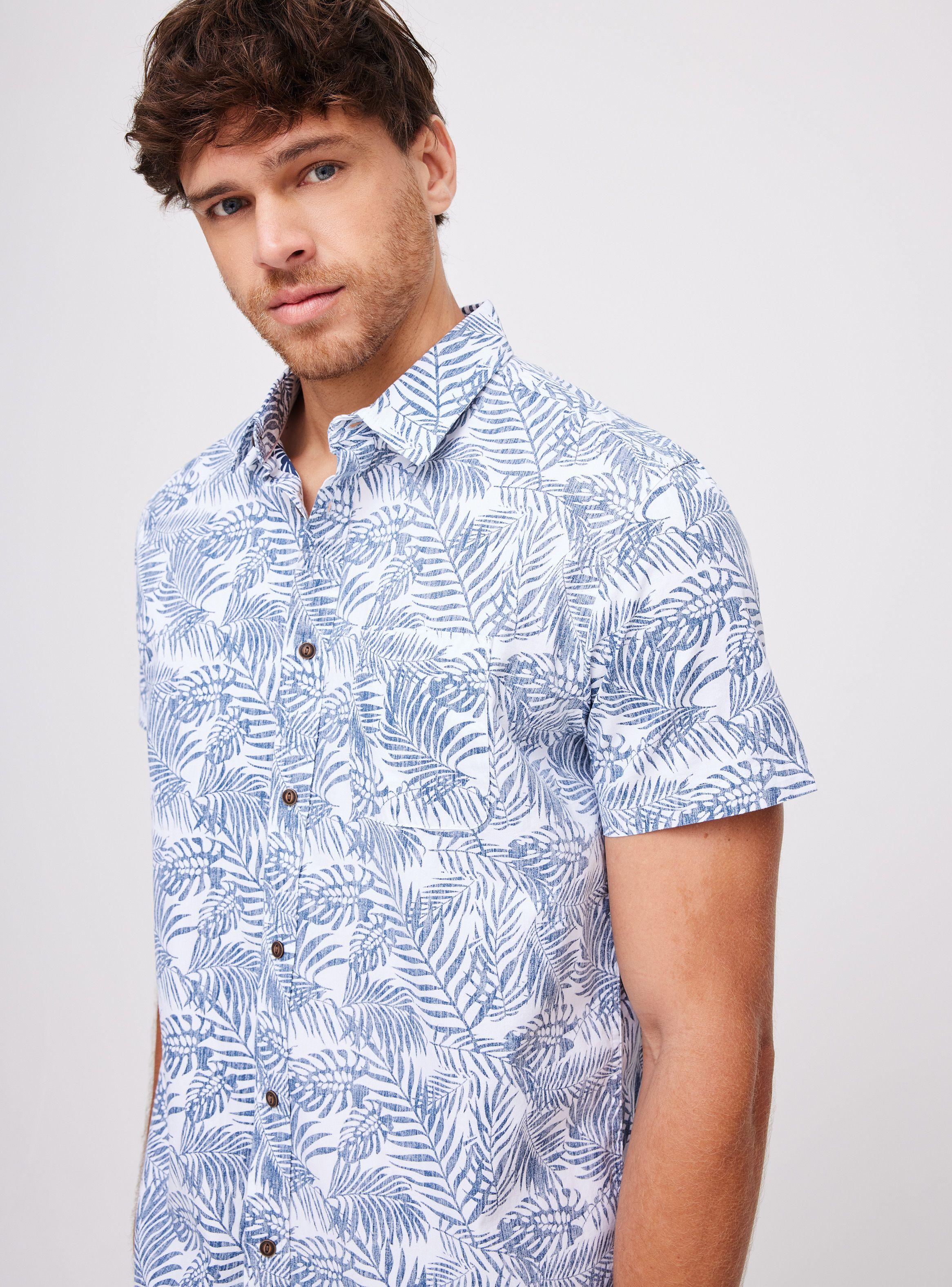 Camisa Manga Corta Diseño Hojas-2