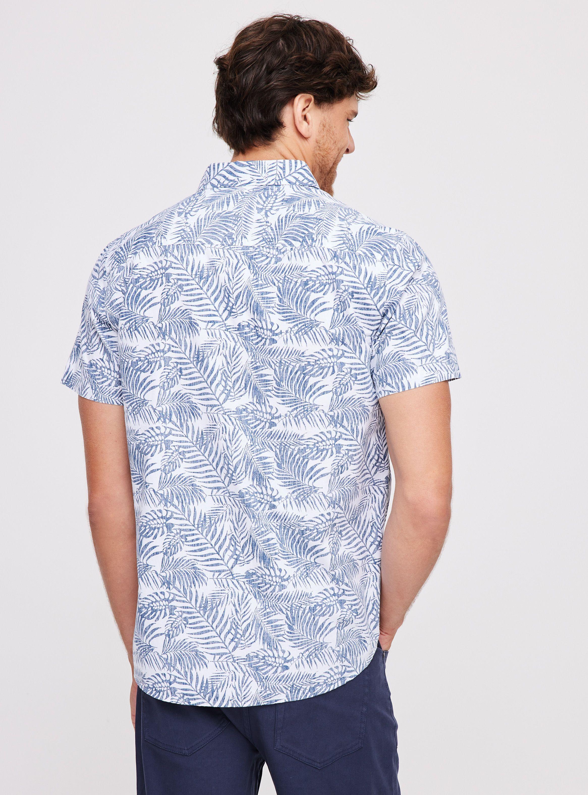Camisa Manga Corta Diseño Hojas-1