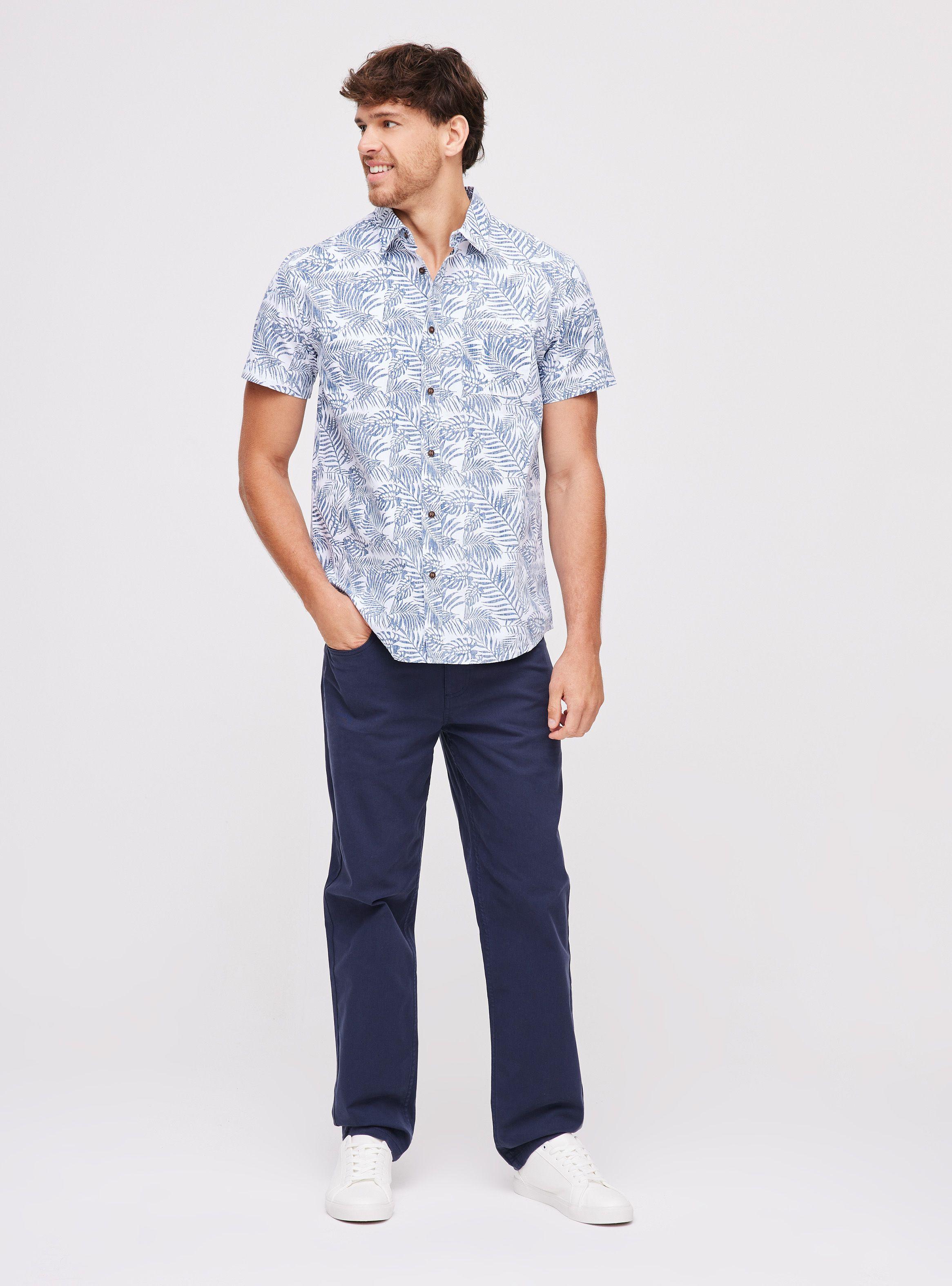 Camisa Manga Corta Diseño Hojas-4