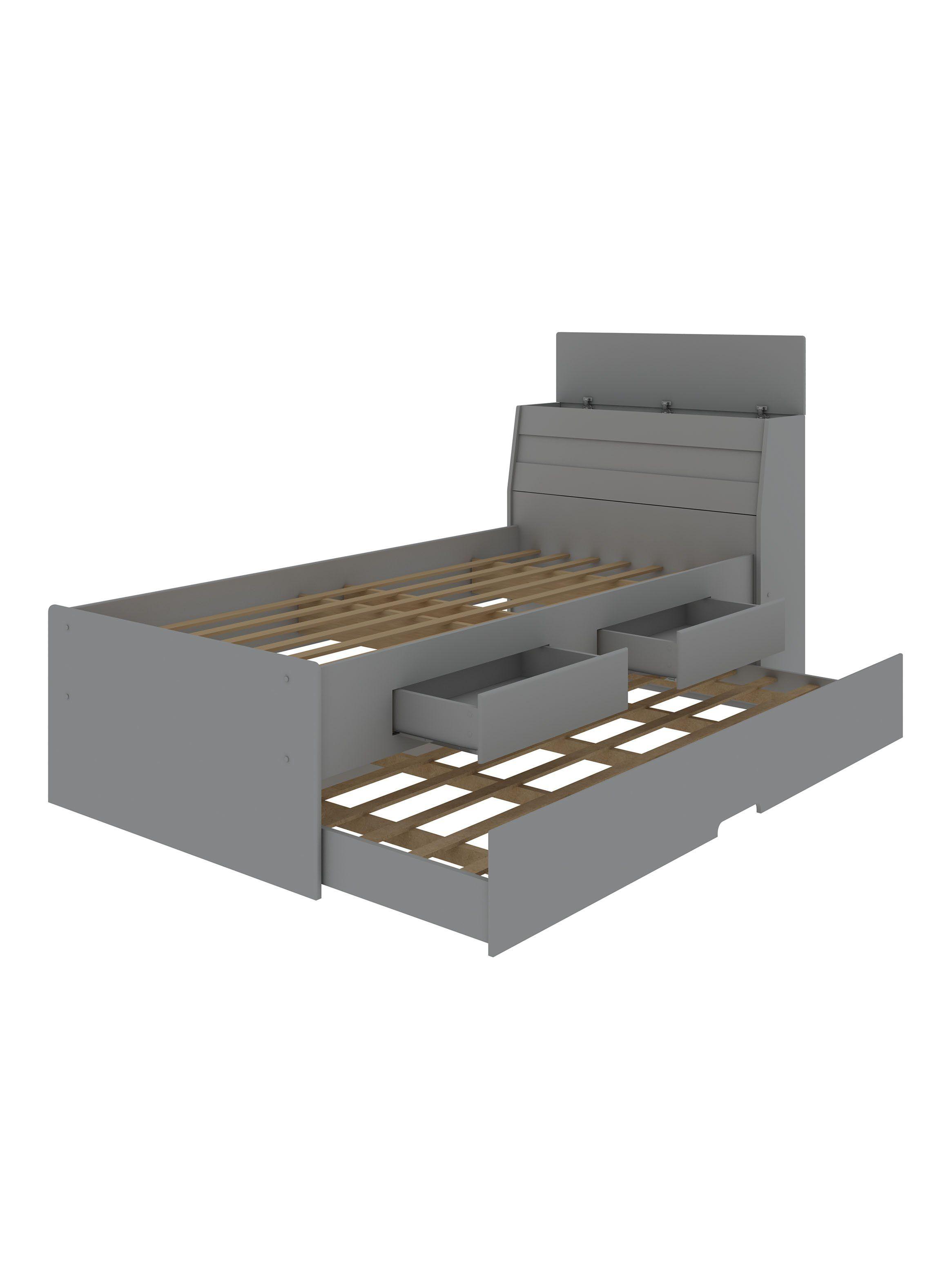 Cama Teen 1 Plaza Bicama + Cajones Gris-1