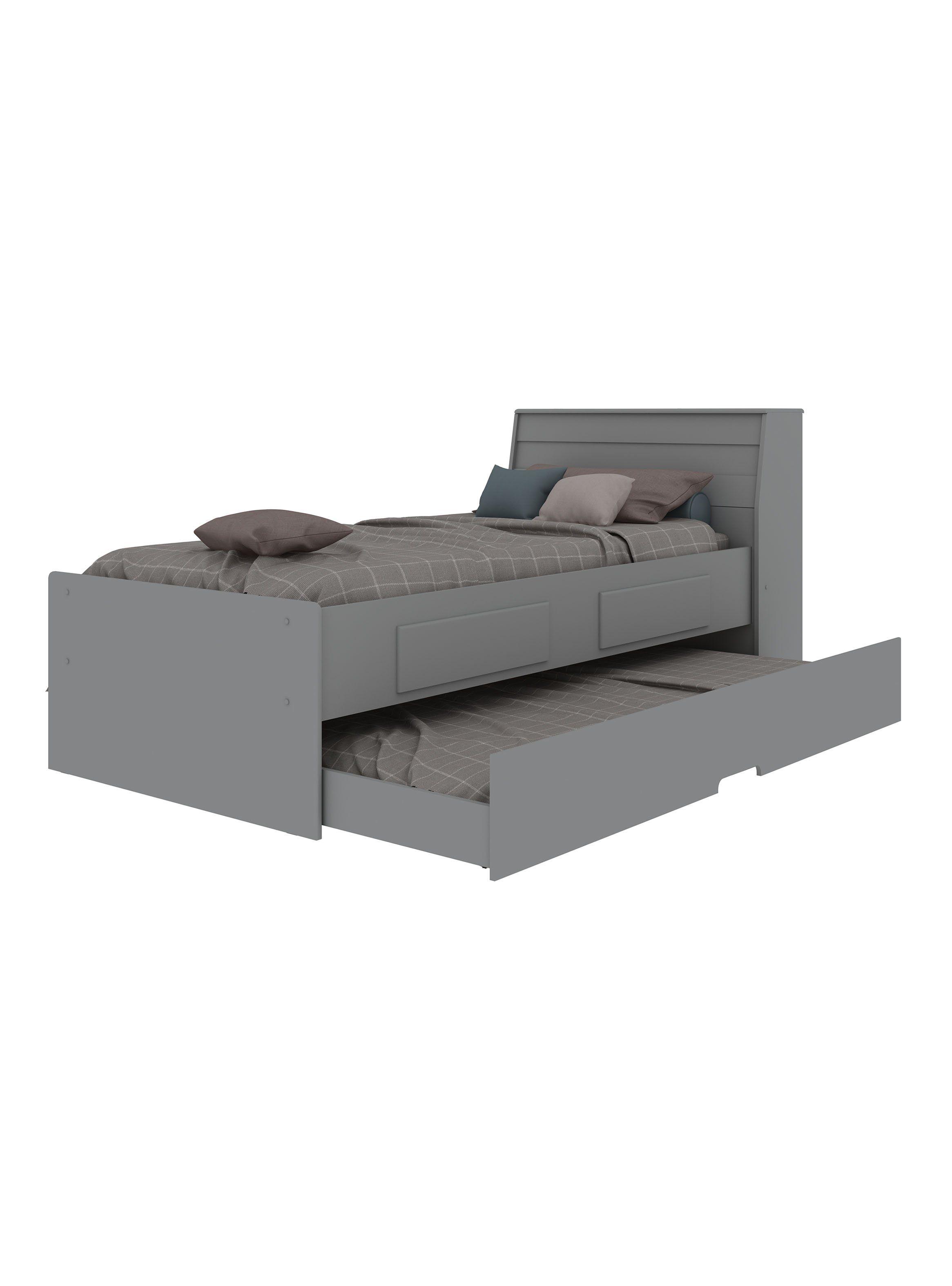 Cama Teen 1 Plaza Bicama + Cajones Gris-0