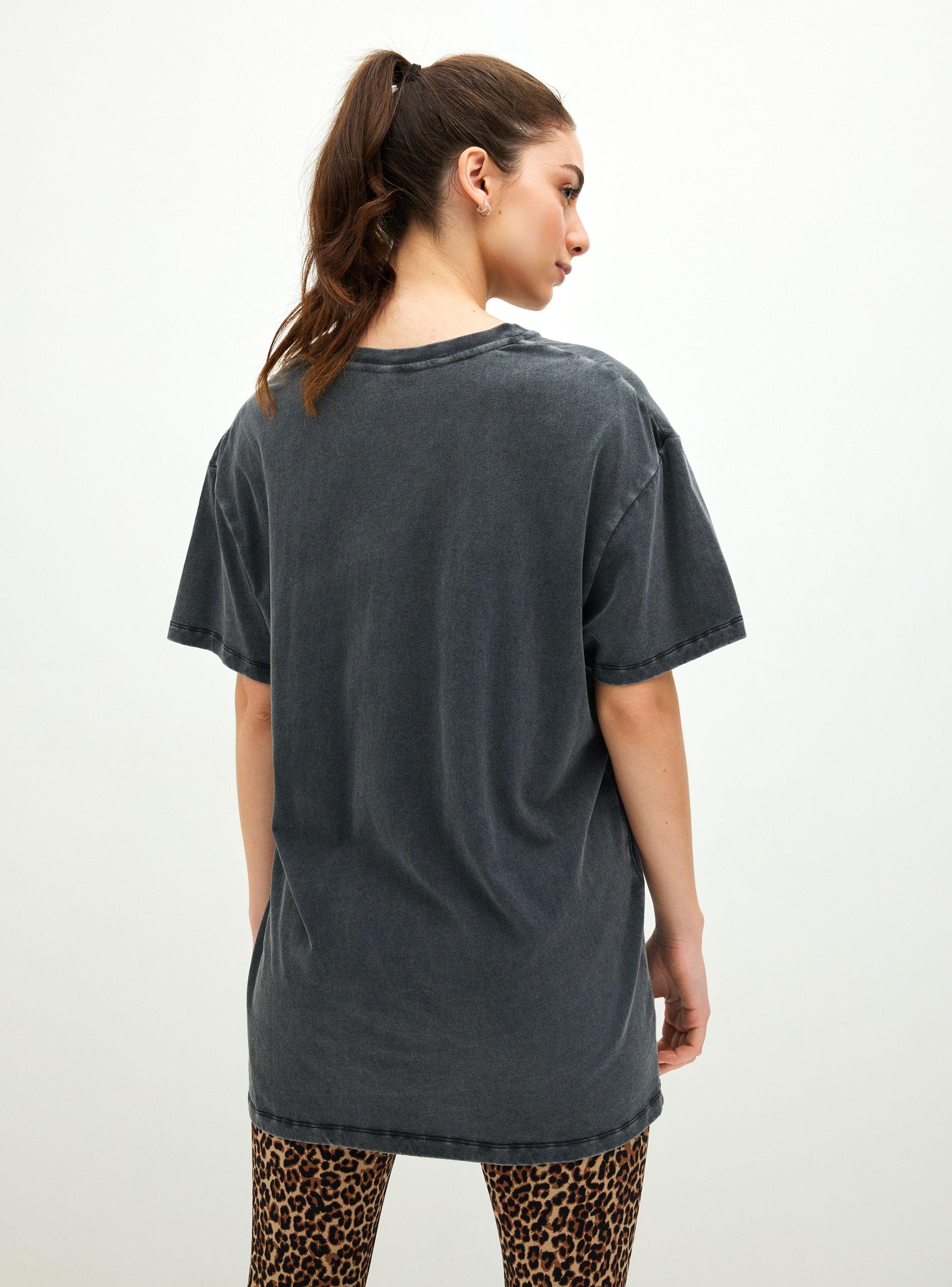 Polera Oversize Estampada Logo Mujer-1