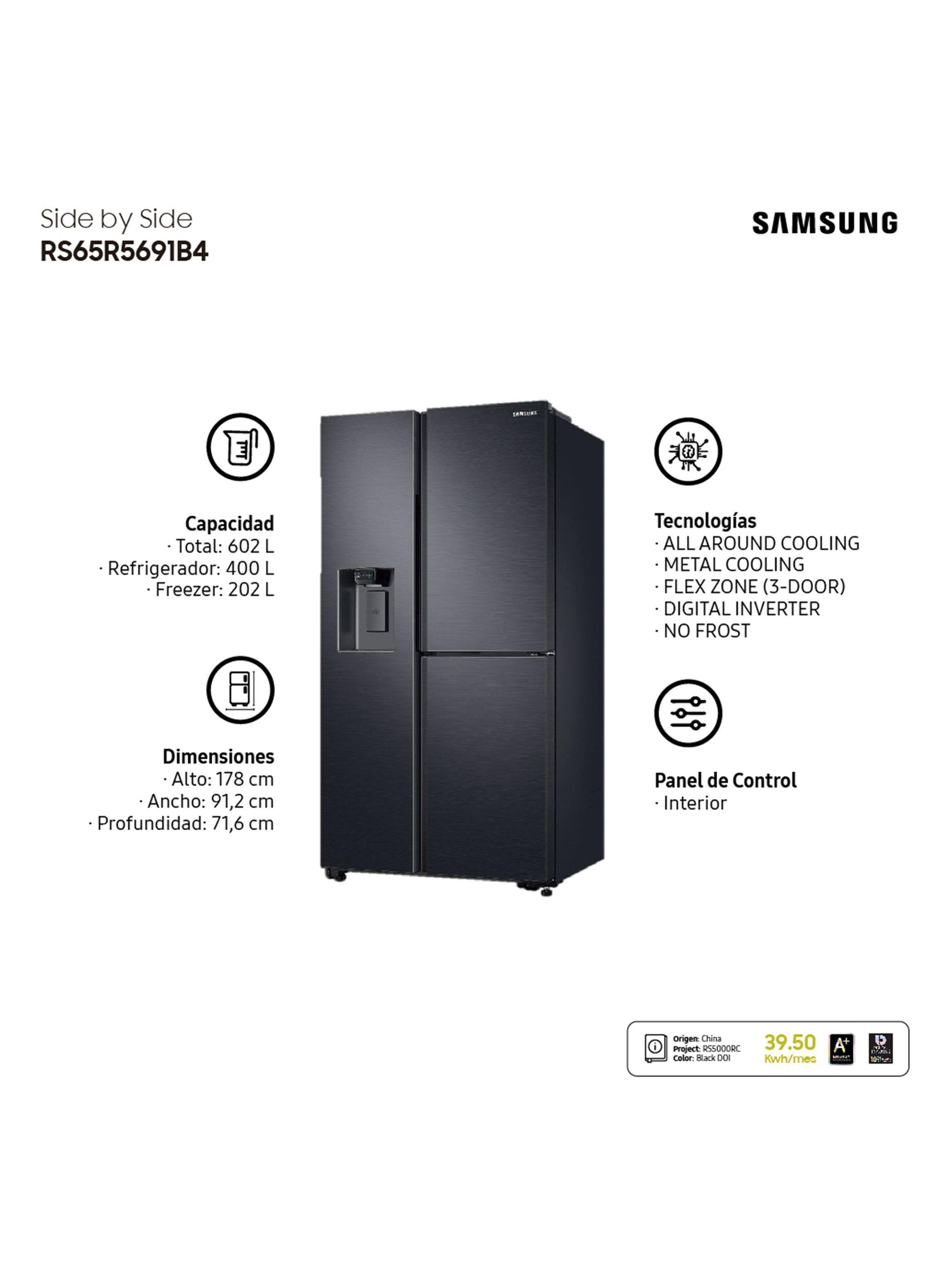 Refrigerador Side By Side No Frost 602 Litros RS65R5691B4/ZS-6