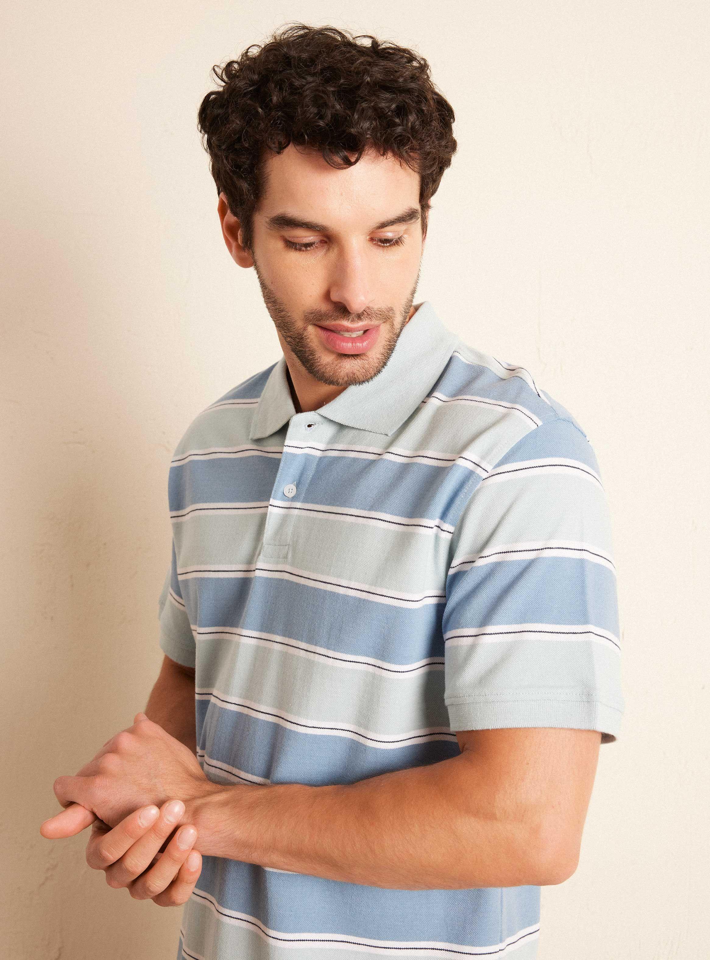 Polera Manga Corta Piqué Rayas-2