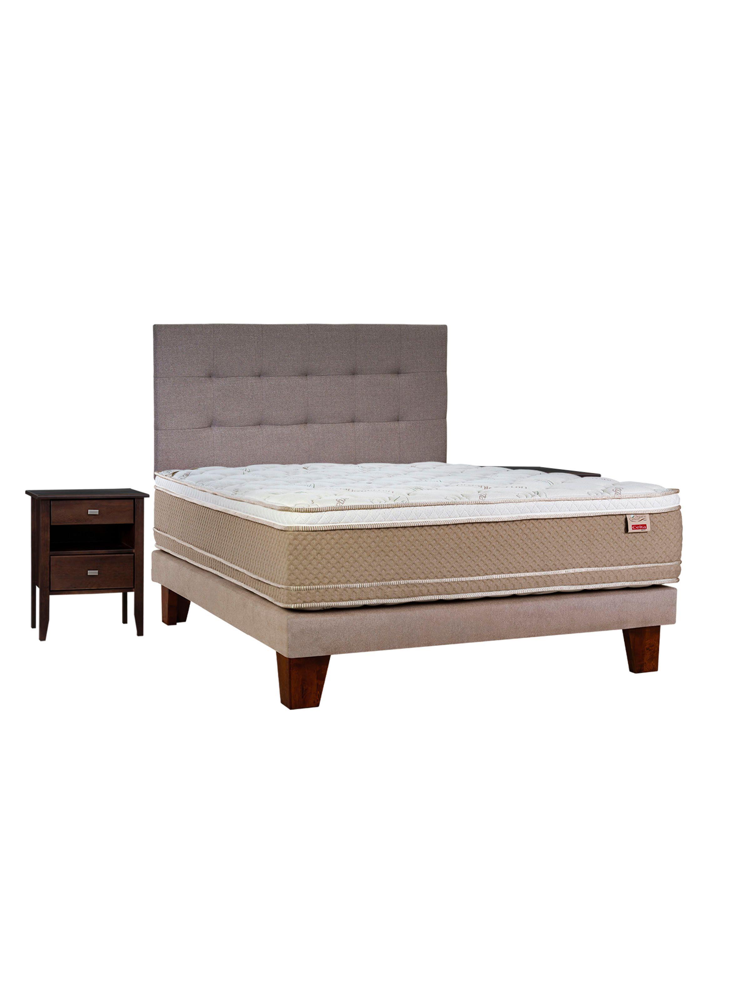 Cama Europea Cotton Organic 2 Plazas + Set Muebles Aragón-0