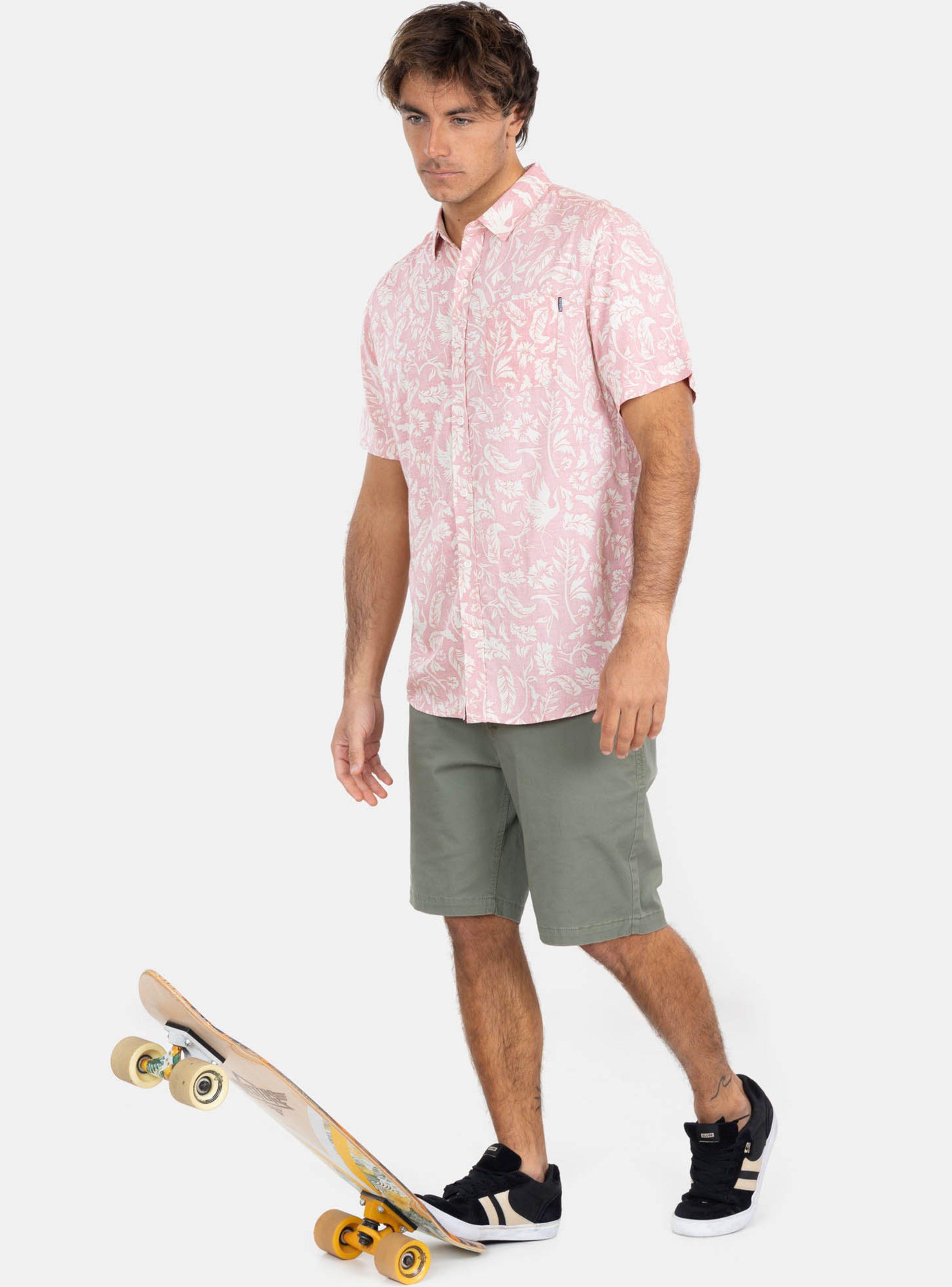 Camisa Casual MC Full Print Hojas-3
