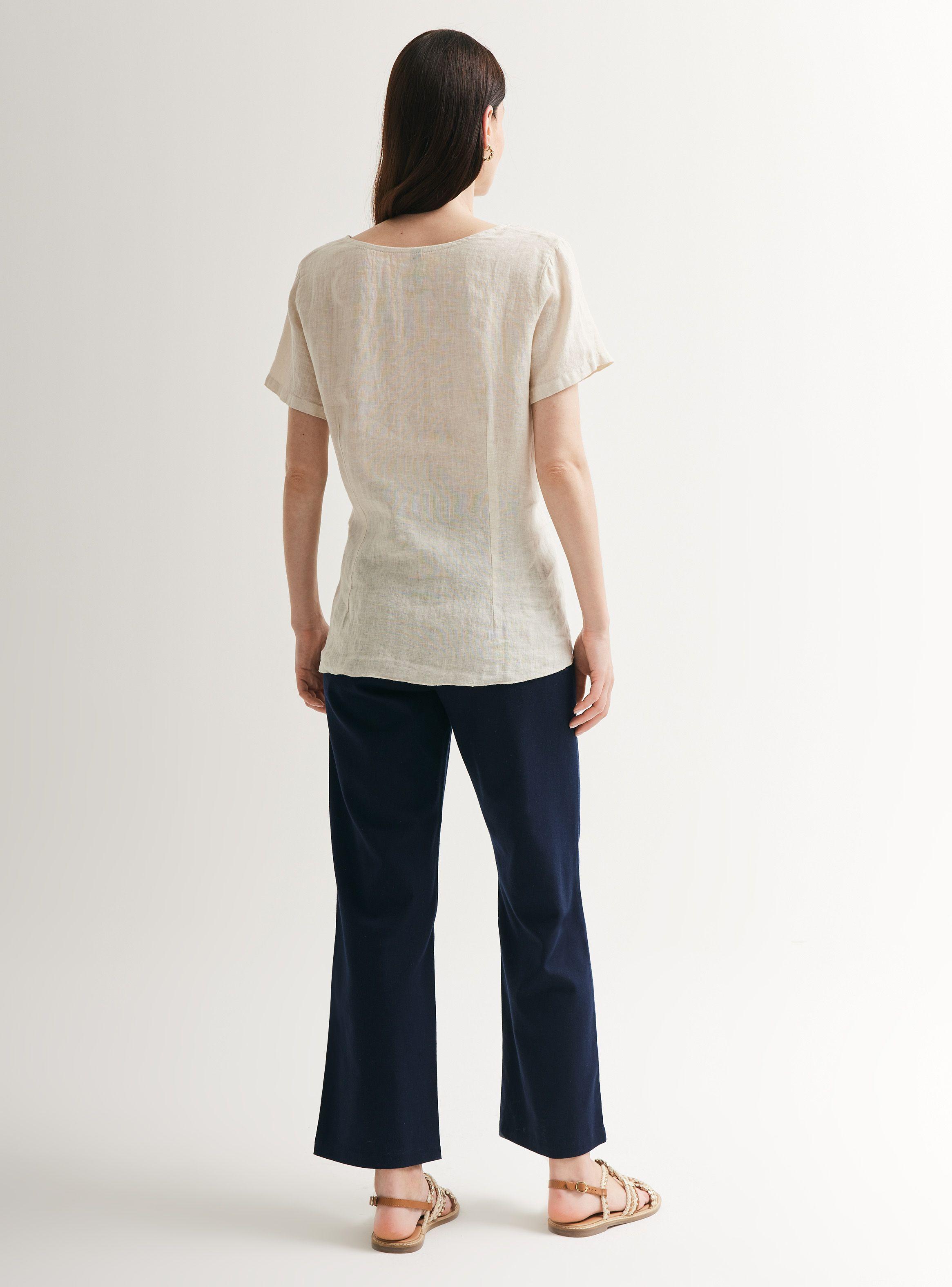 Blusa de Lino con Detalle Vuelos-5