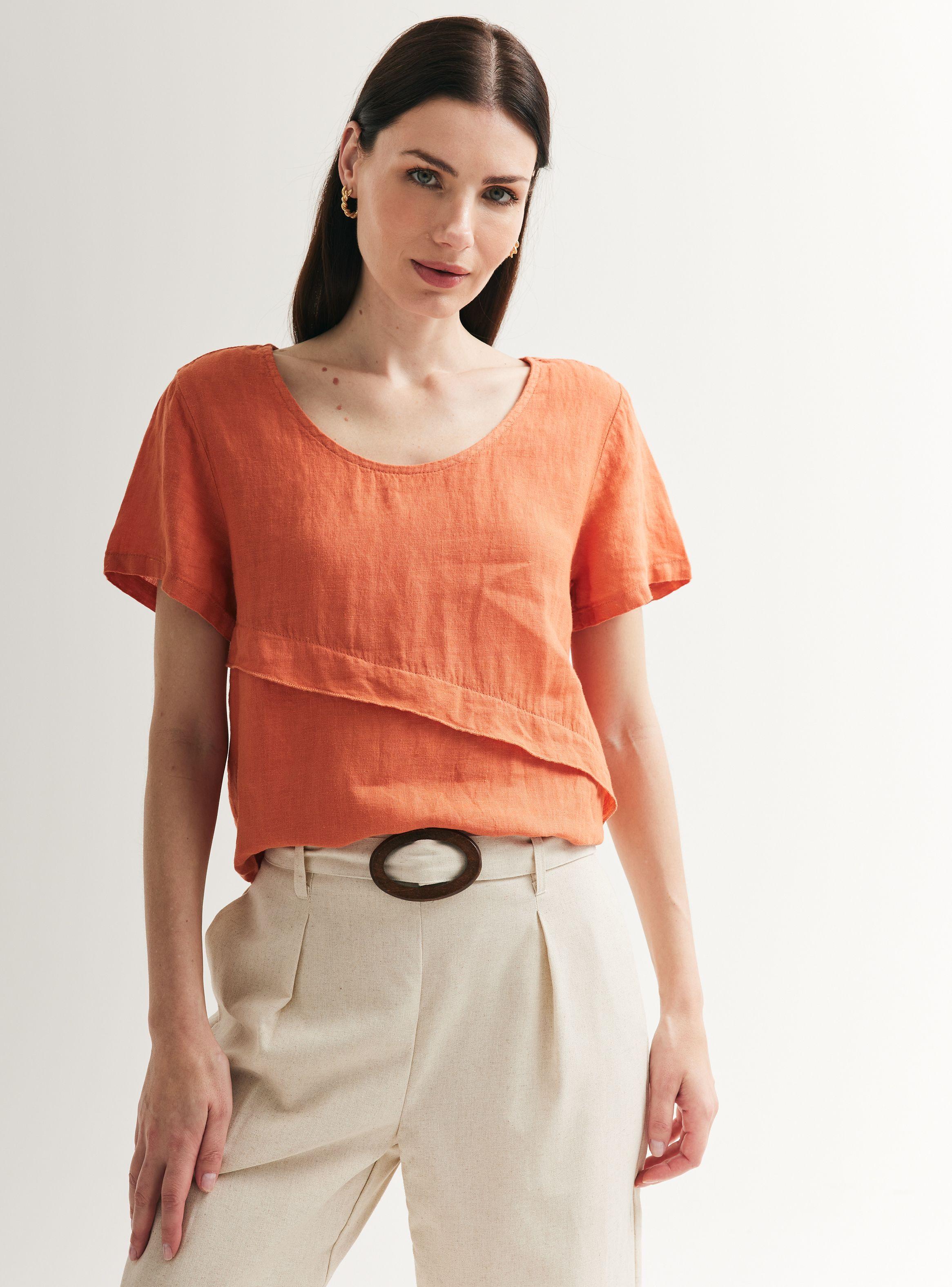 Blusa de Lino con Detalle Vuelos-0