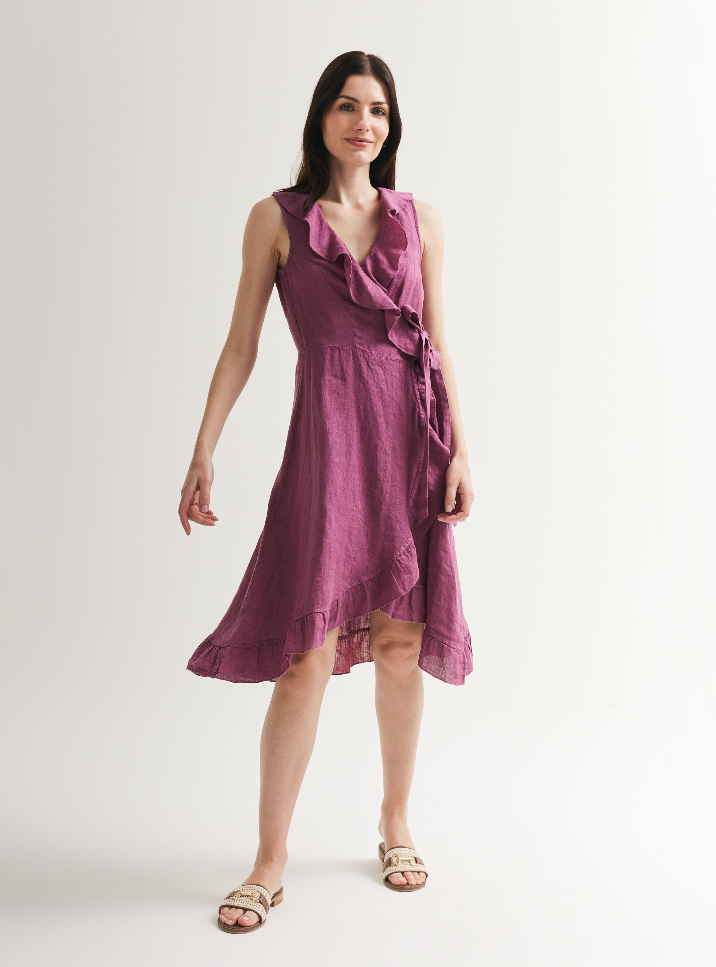 Vestido de Lino Cruzado con Vuelos-4