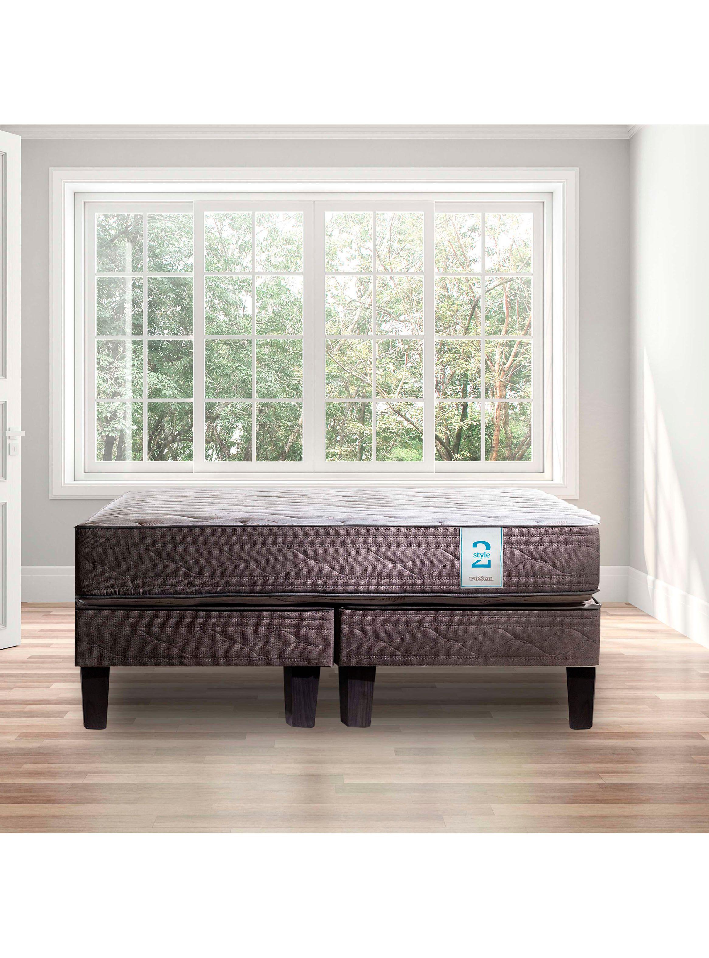Cama Europea New Style 2 2 Plazas Long Base Dividida + Respaldo Ferrara-3