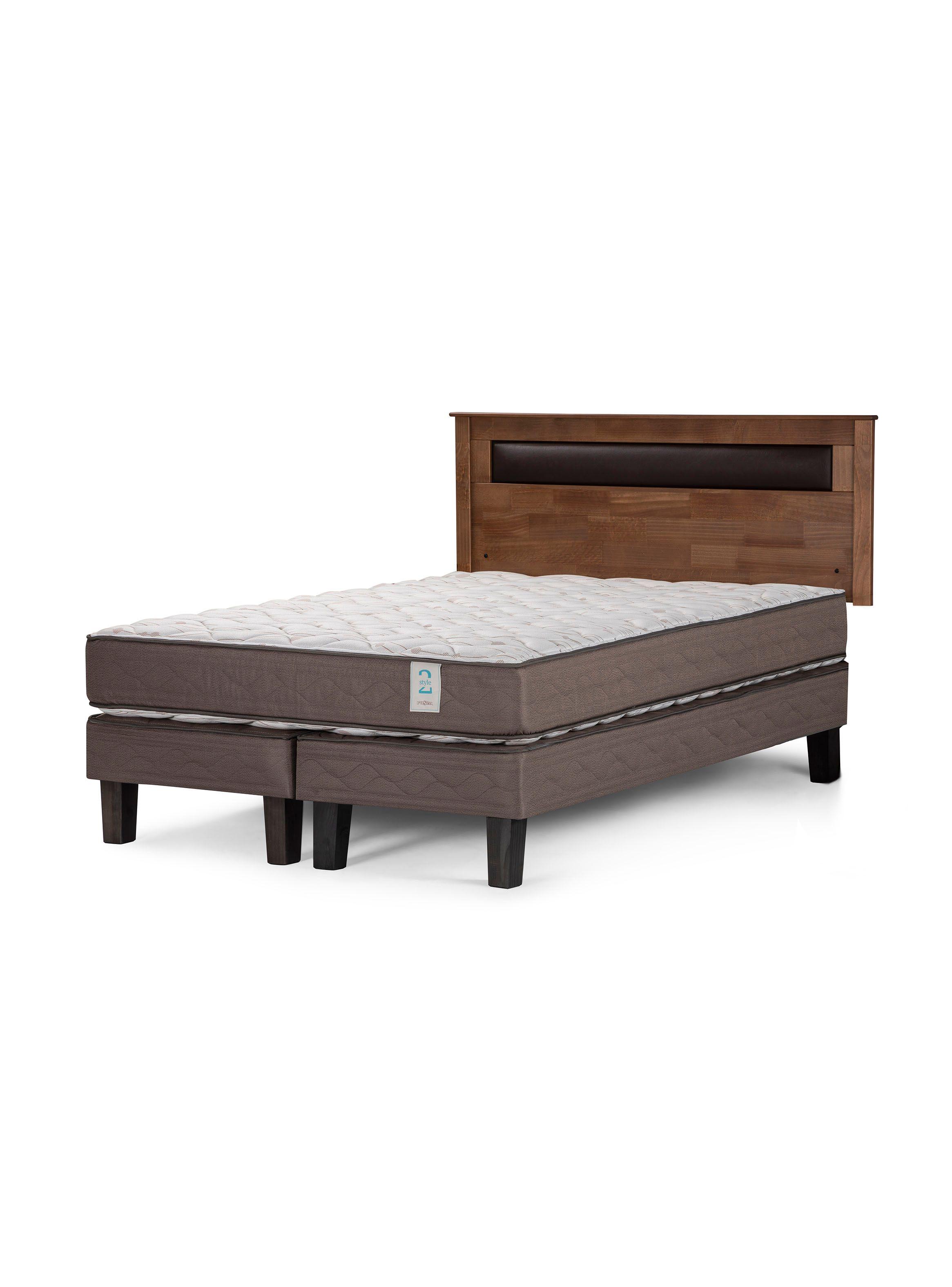 Cama Europea New Style 2 2 Plazas Long Base Dividida + Respaldo Ferrara-0
