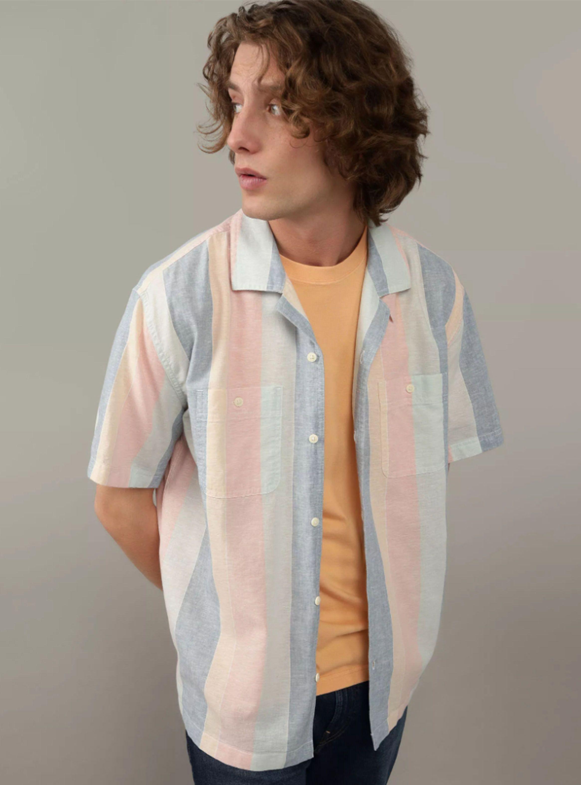Camisa AE Rayad Mezcla de Lino-0