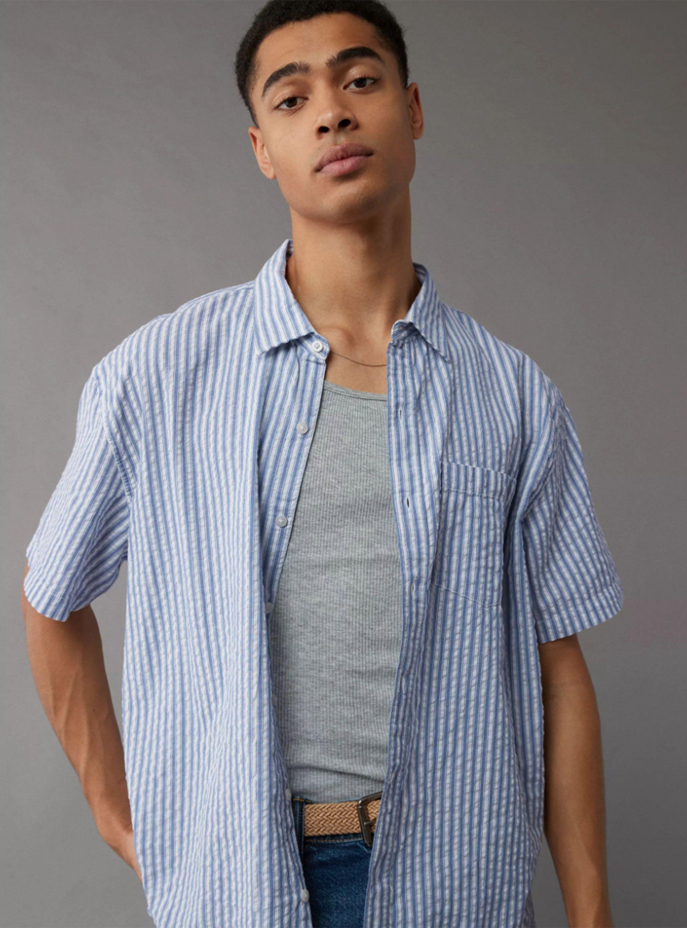 Camisa AE rayada con botones-1