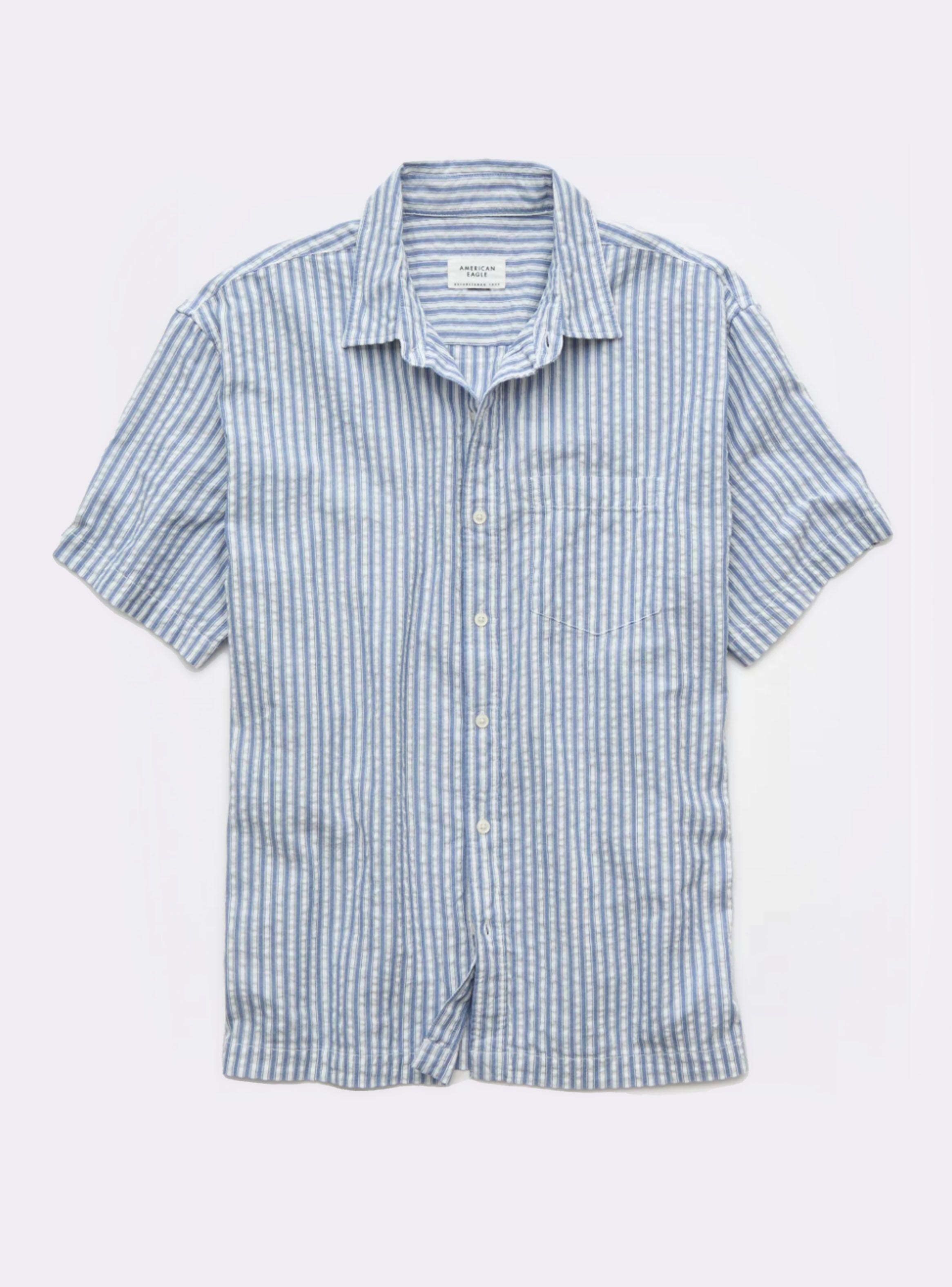 Camisa AE rayada con botones-3