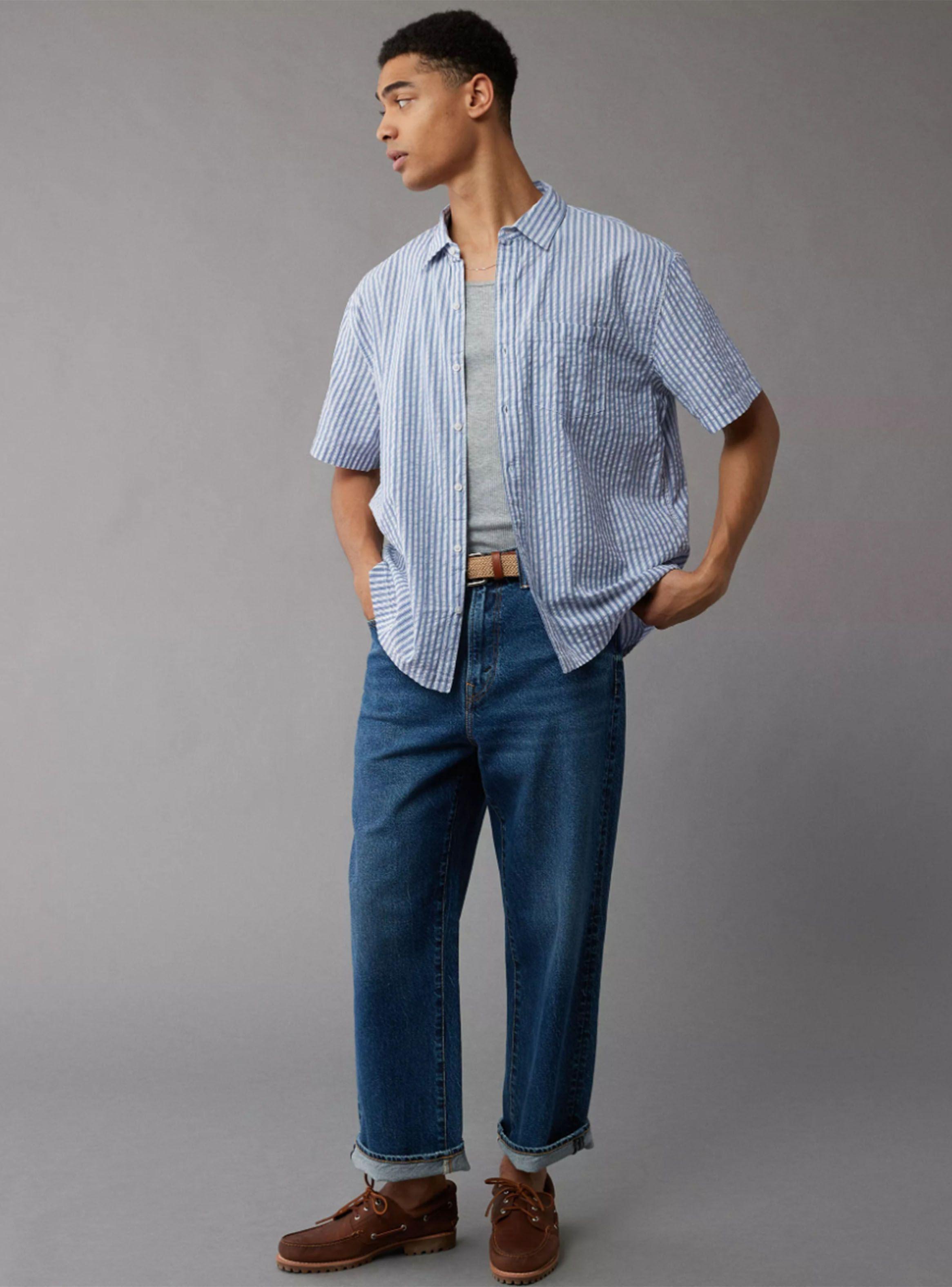 Camisa AE rayada con botones-2