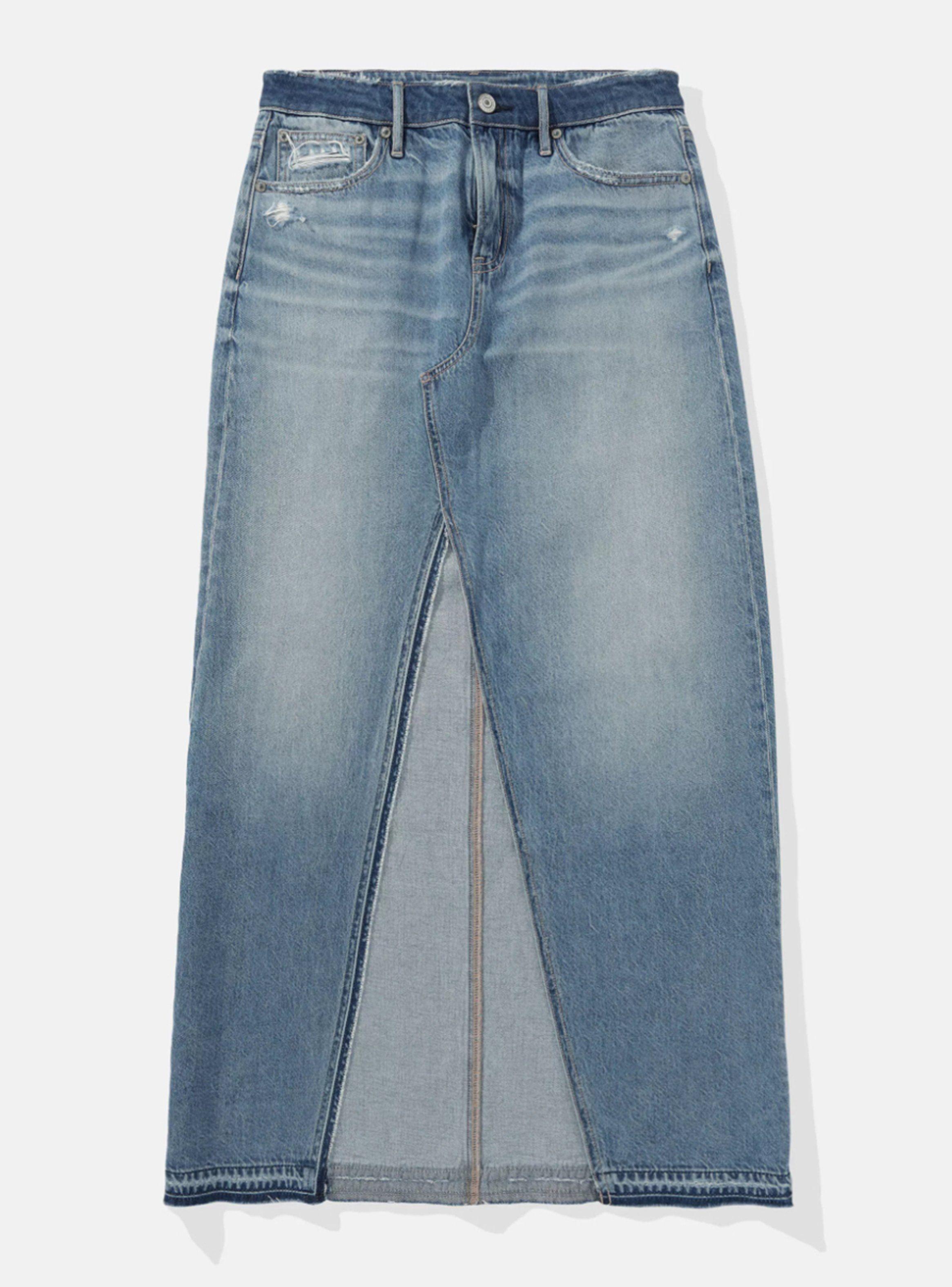 Falda Ae Mini Denim Abertura-0