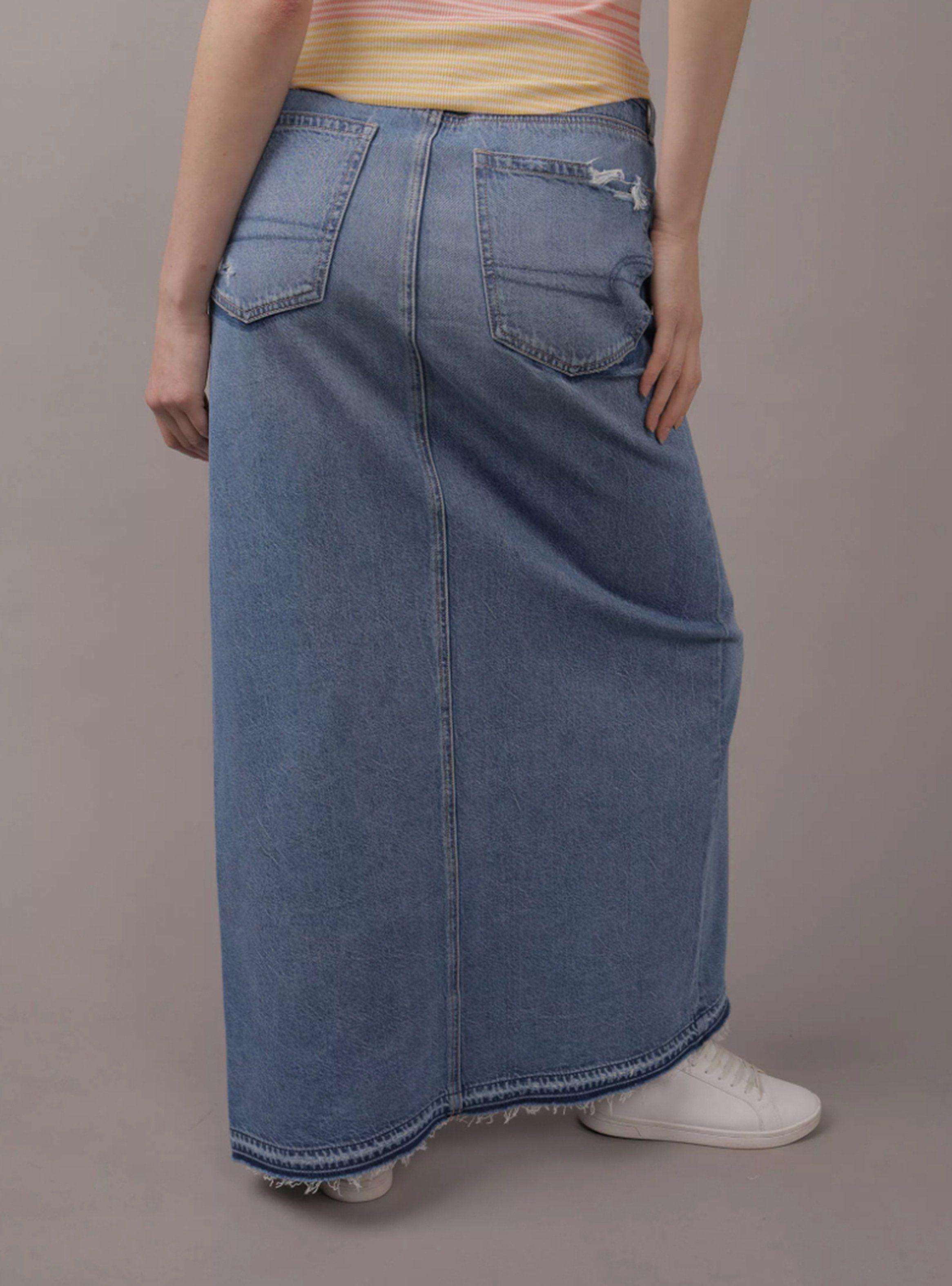 Falda Ae Mini Denim Abertura-1