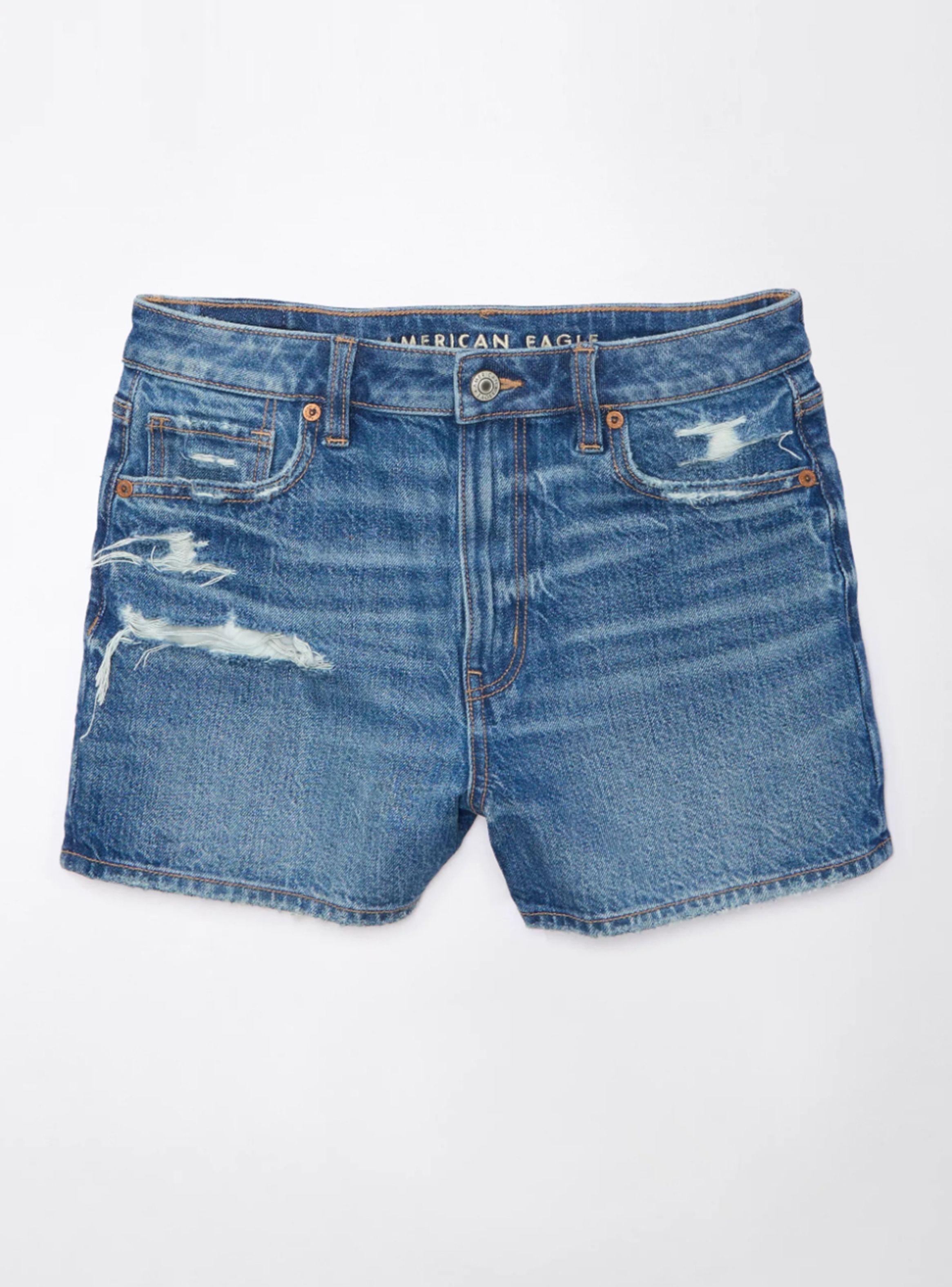 Short Ae Strigid Denim Mom Rasgados-1