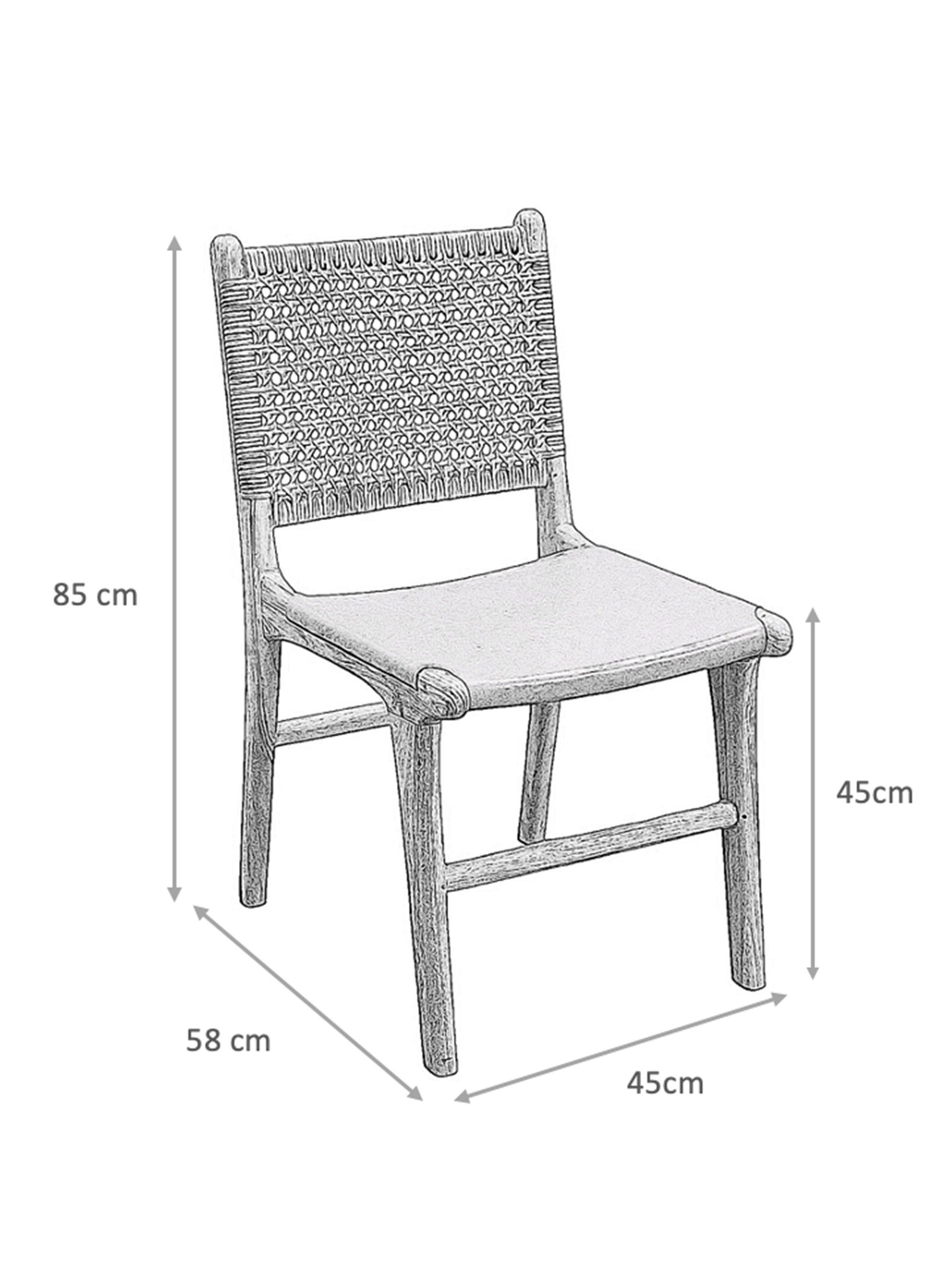 Silla Comedor Cuero Rattan-2