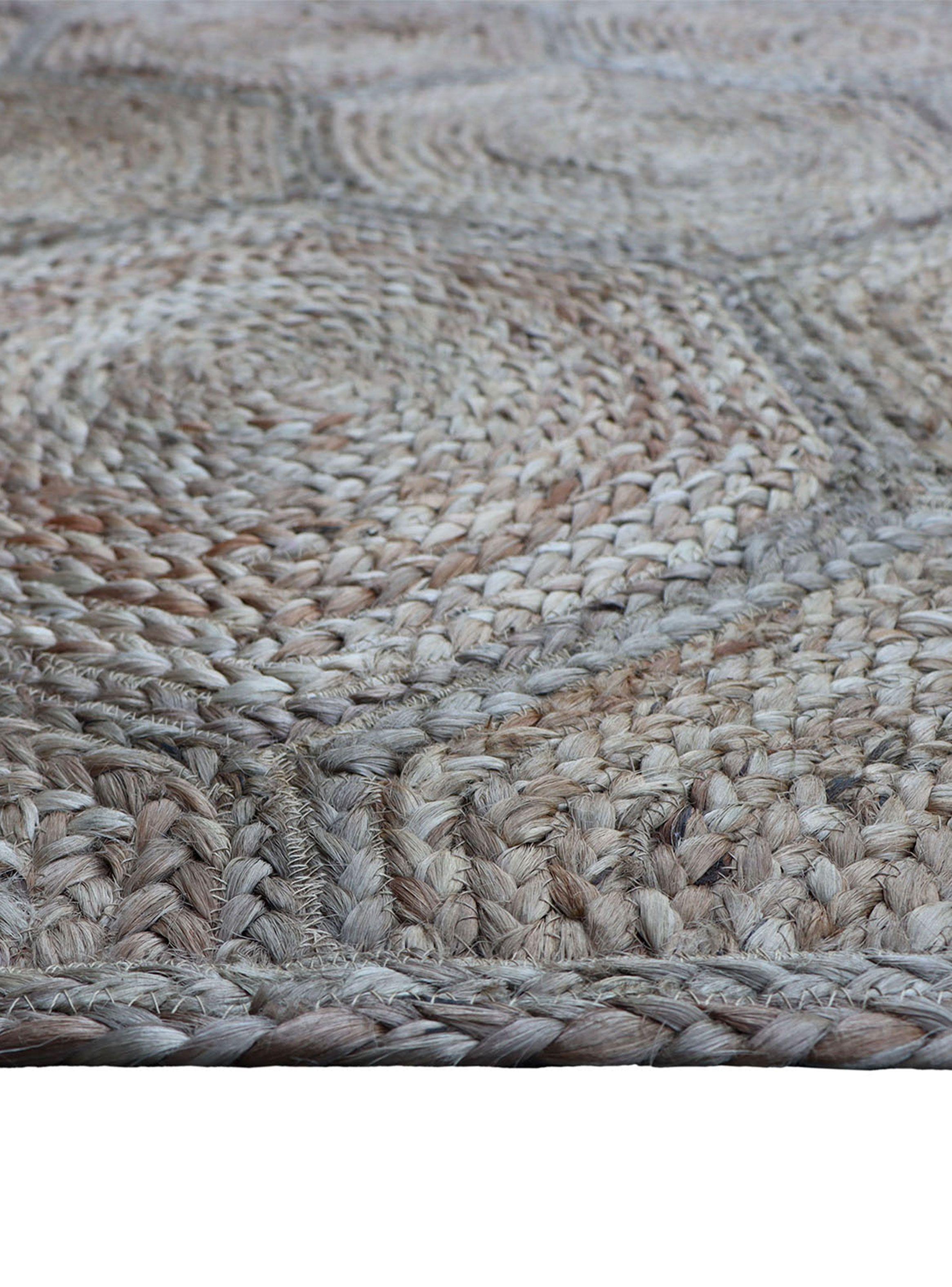 Alfombra Yute Trenzado Hexagonal Gris 200 x 290 cm-1