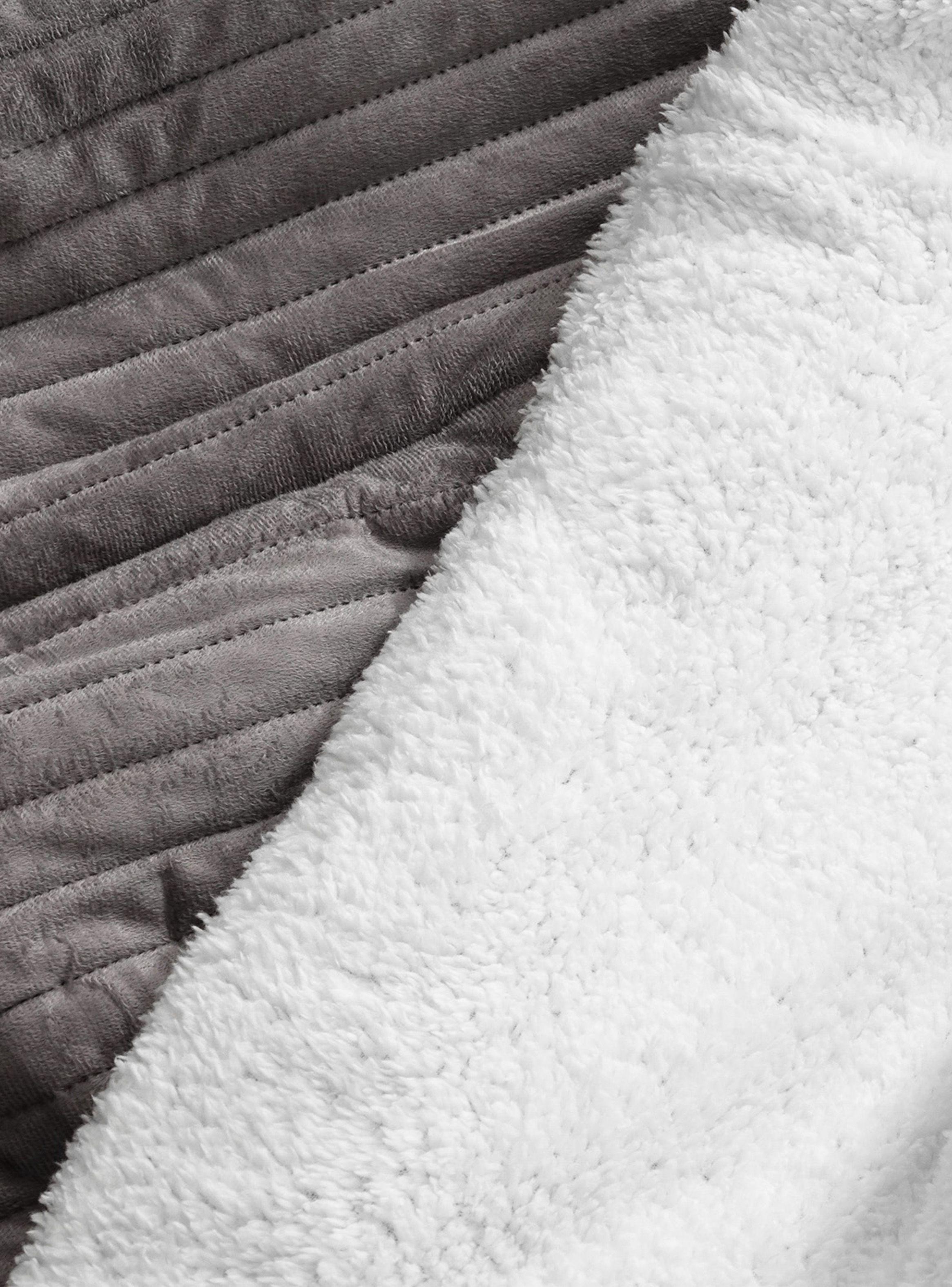 Plumón Sherpa 1.5 Plazas American Family Plush Gris-3