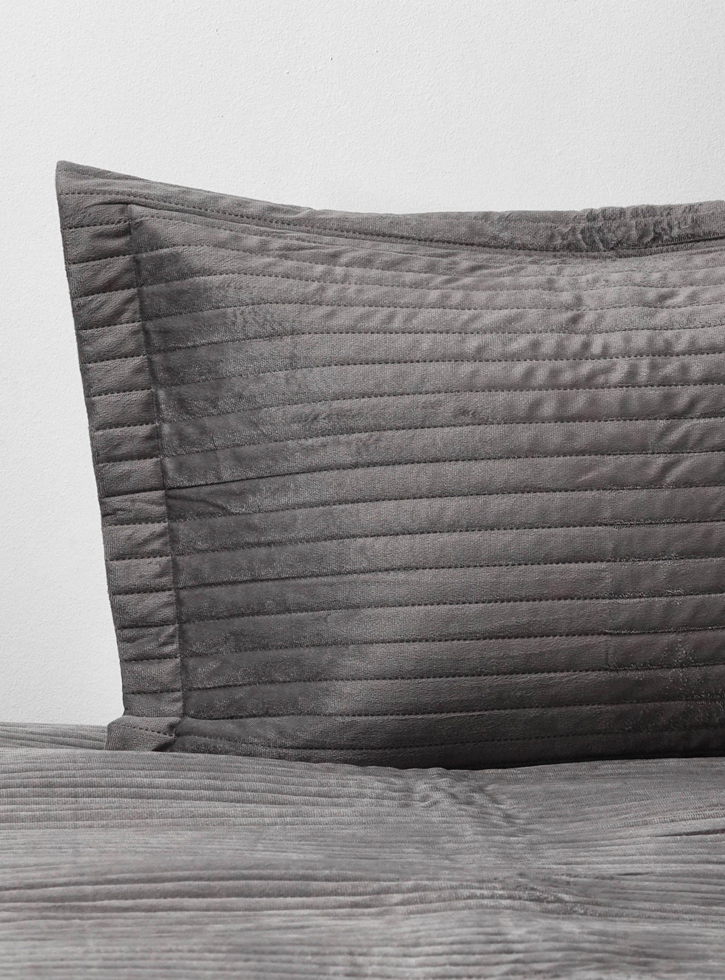 Plumón Sherpa 1.5 Plazas American Family Plush Gris-2