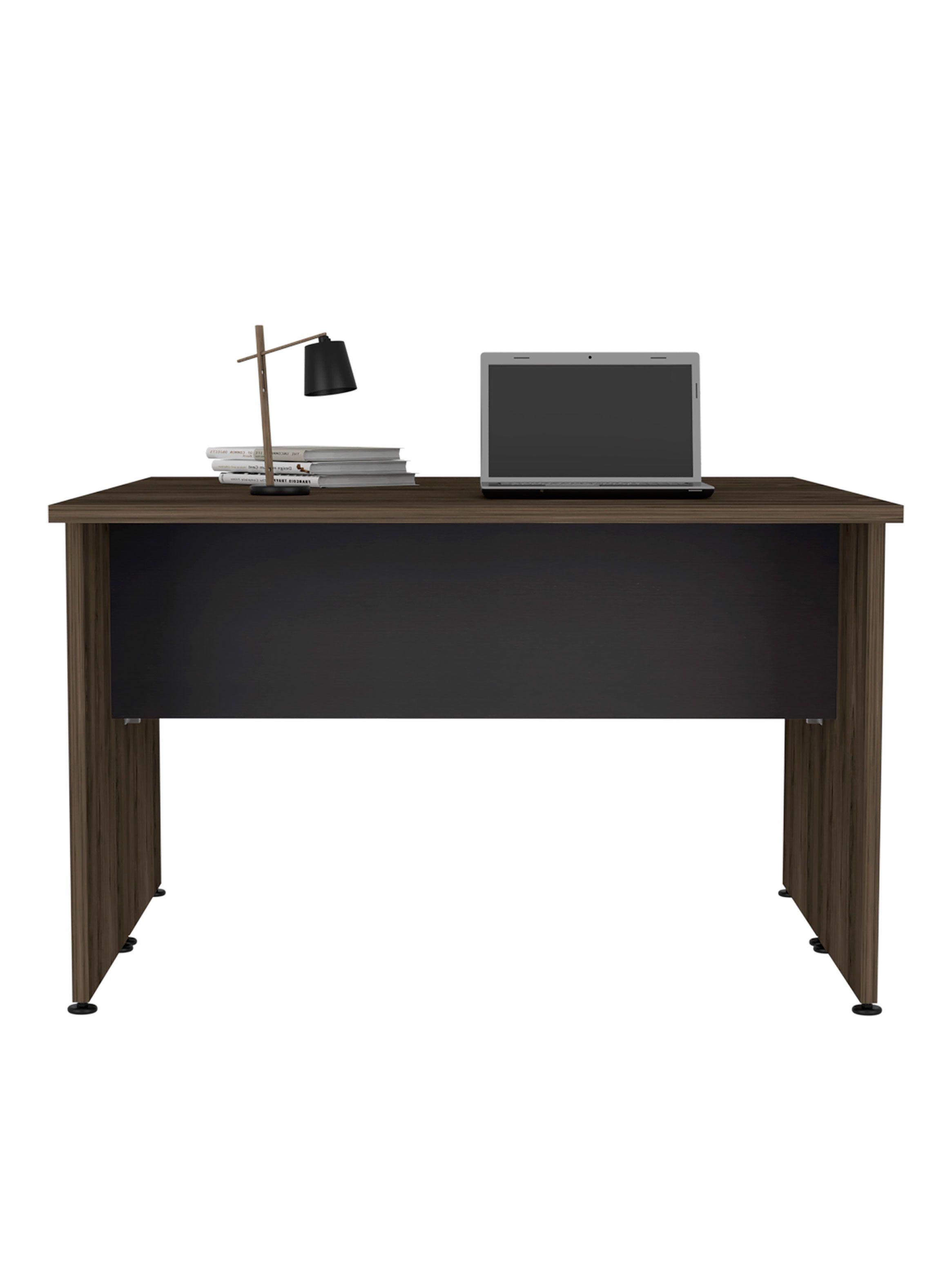 Mesa Escritorio Doble M-120 Home Office Negro Soft-Coñac-4