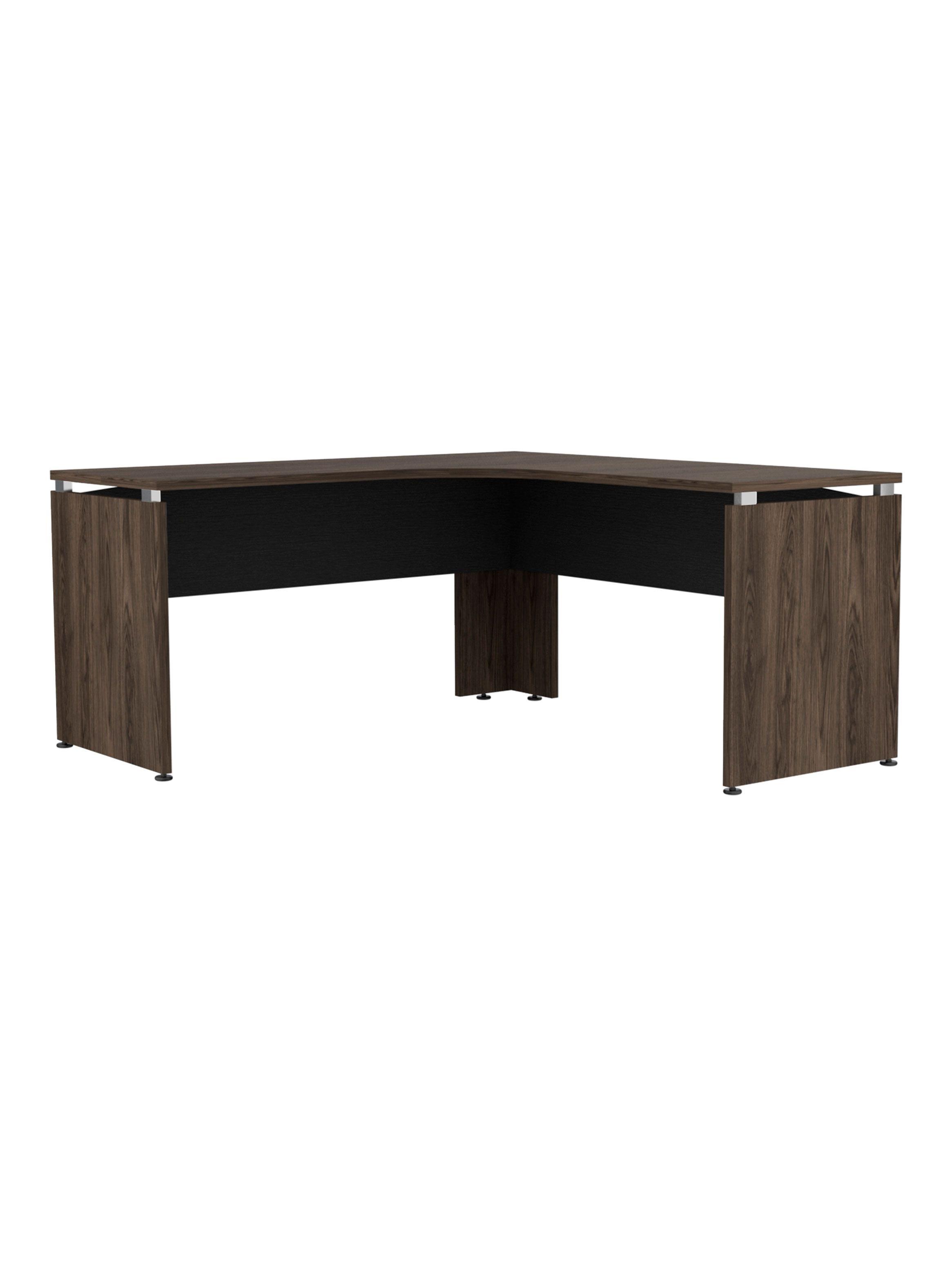 Escritorio L-160 Home Office Negro Soft-Coñac-3