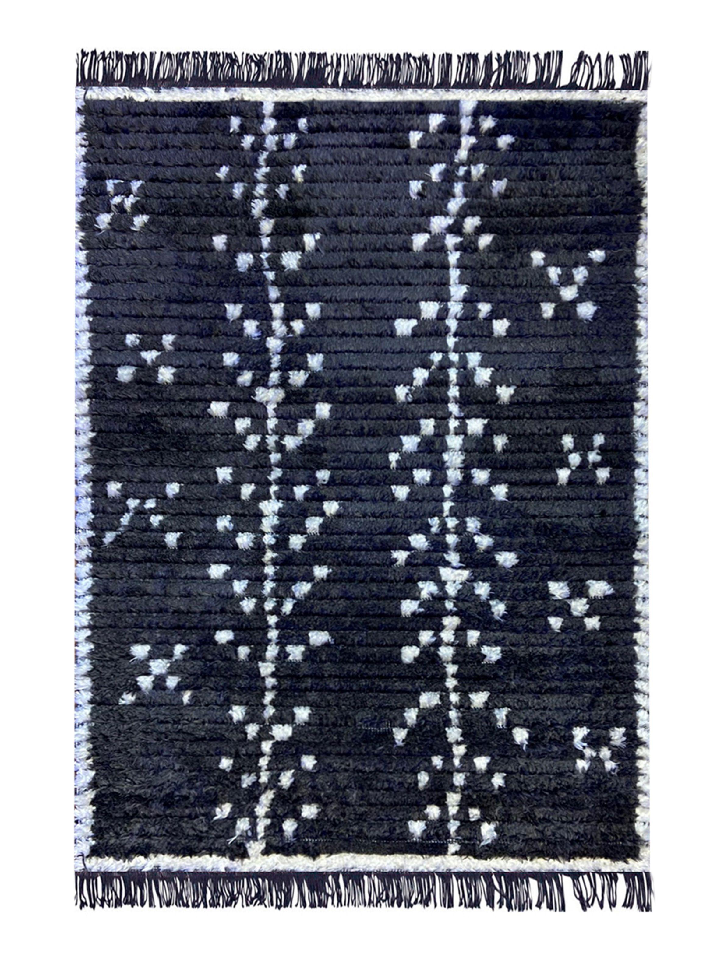 Alfombra Mystiq Azul Líneas y Puntos 200 x 290 cm-0