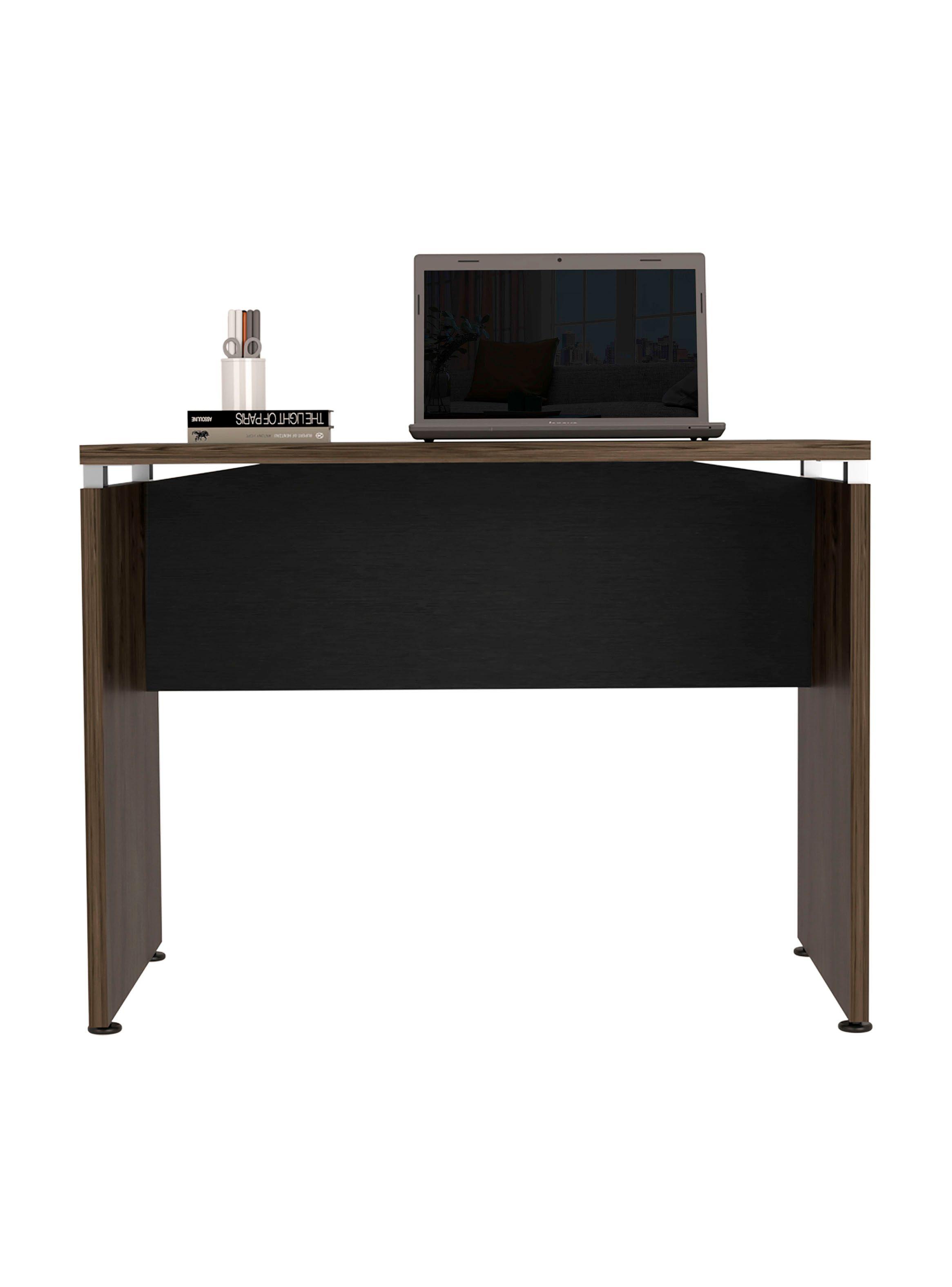 Mesa Escritorio M-100 Home Office Negro Soft-Coñac-3
