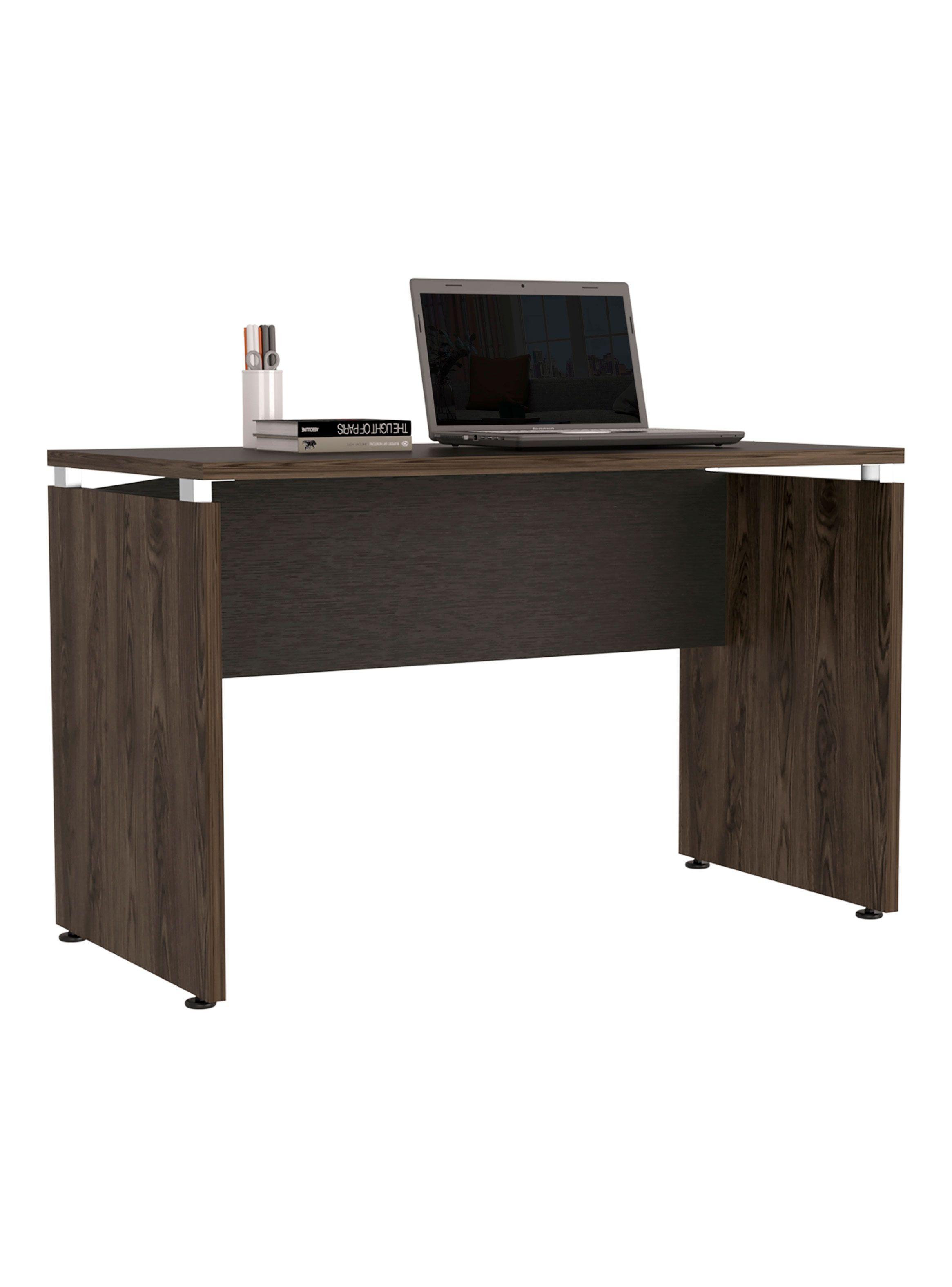 Mesa Escritorio M-120 Home Office Negro Soft-Coñac-4