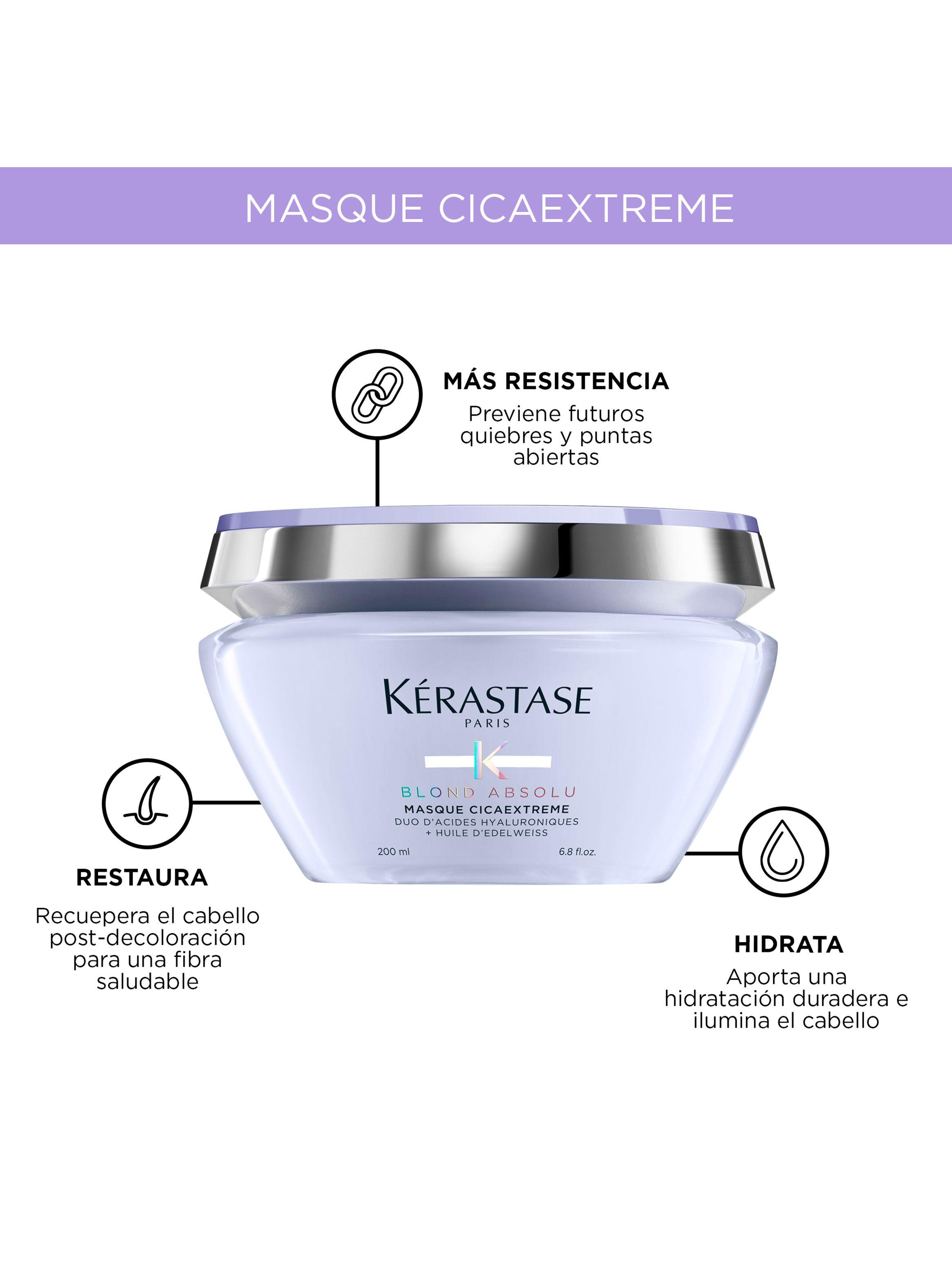 Máscara Reparación Profunda Cabello Rubio O Decolorado Masque Cicaextreme Blond Absolu 200ml-3